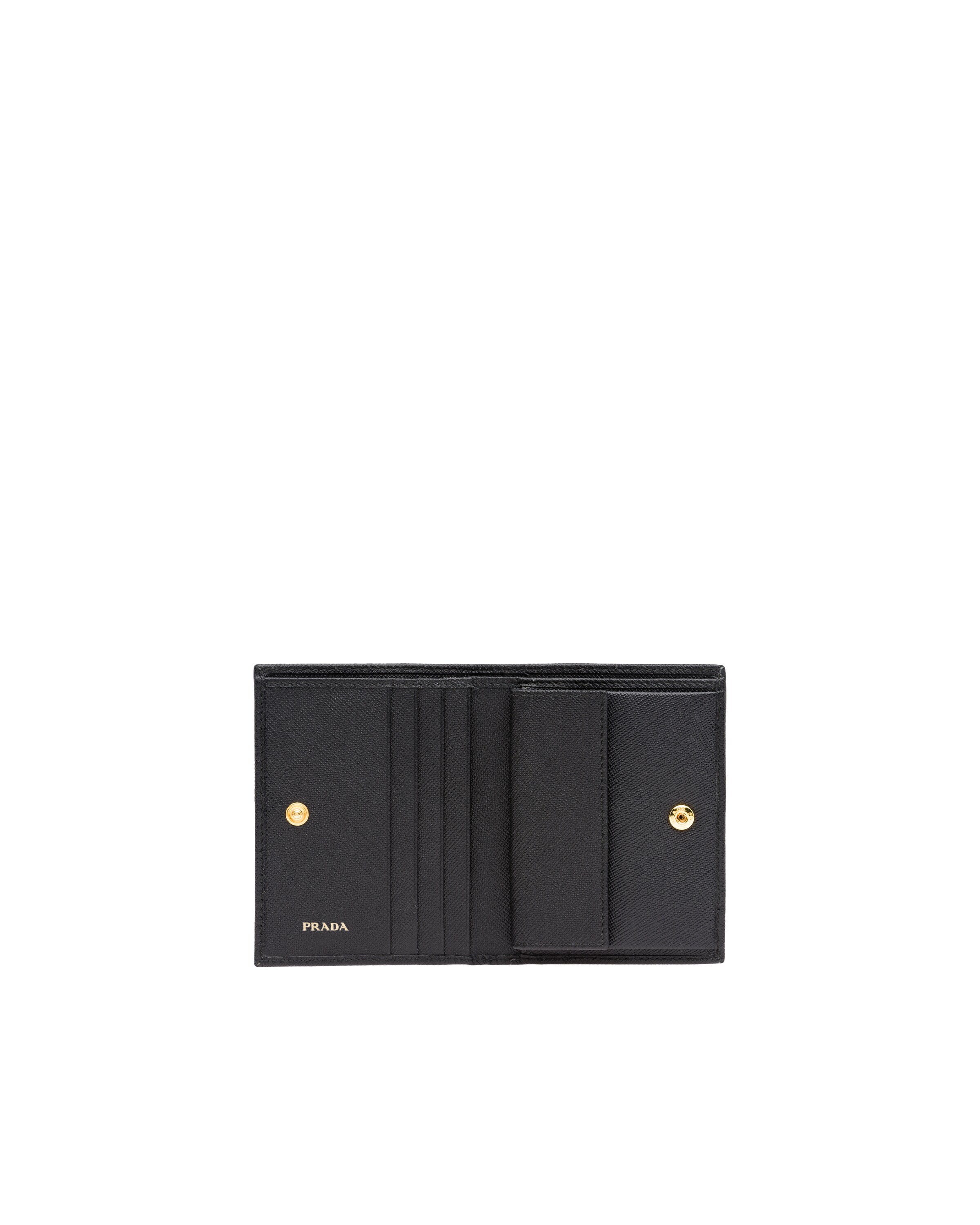 Prada Small Saffiano Leather Wallet In Black