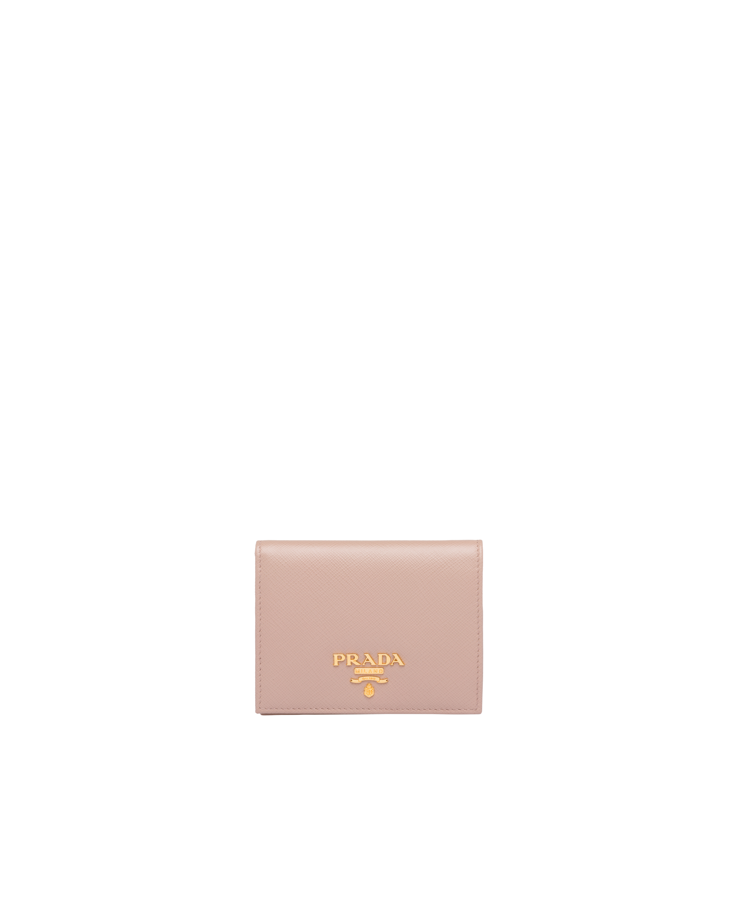 Prada Small Saffiano Leather Wallet In Powder Pink