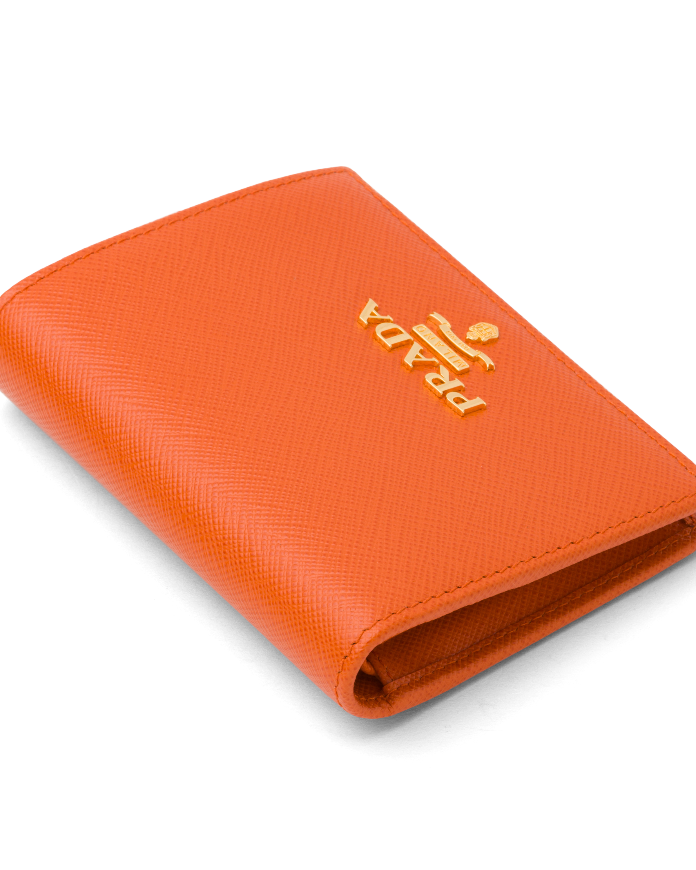 prada orange wallet