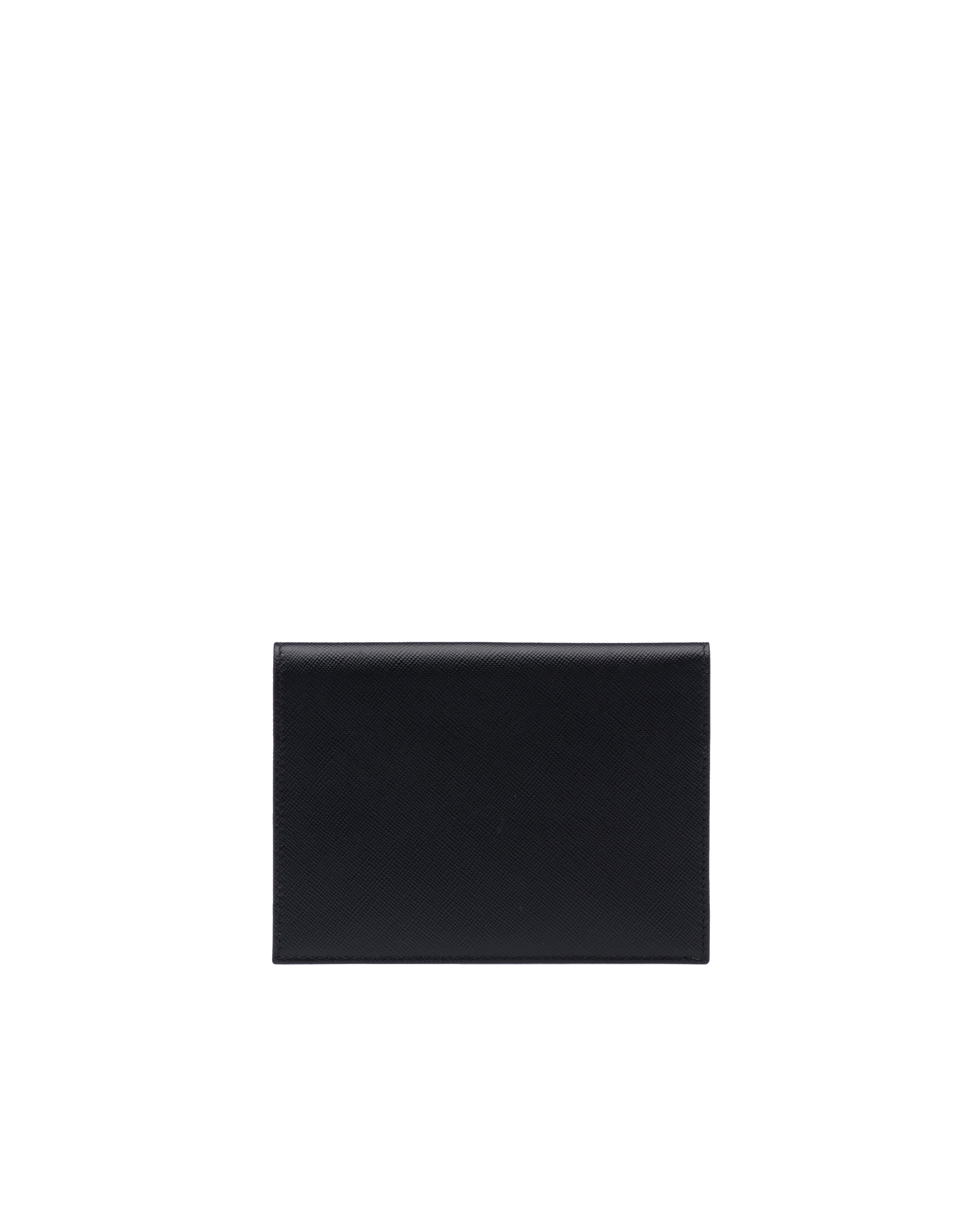 Black Saffiano Leather Passport Cover Prada