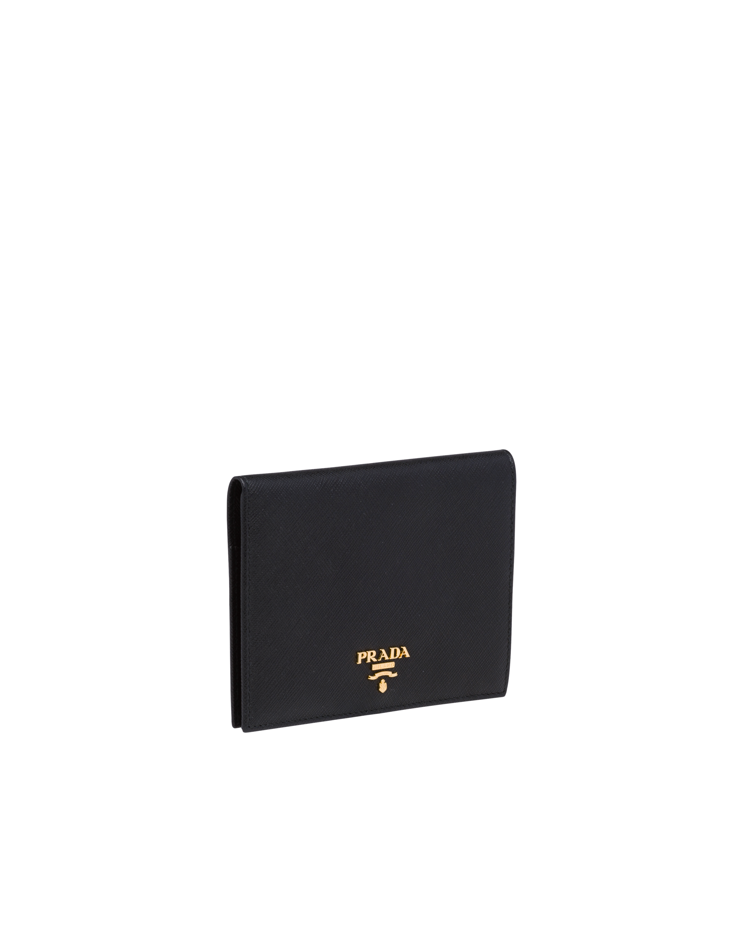Black Saffiano Leather Passport Cover Prada