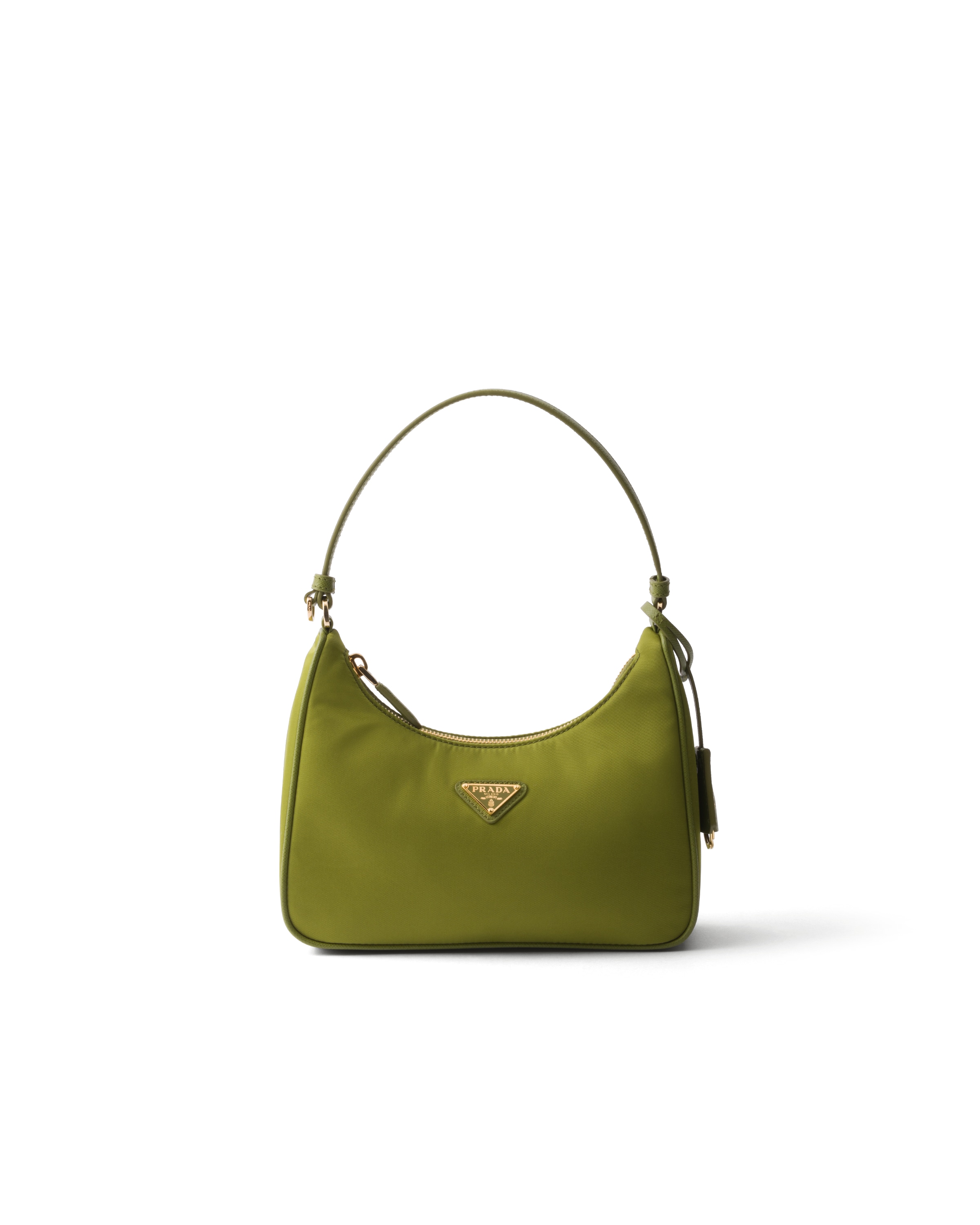 Mini Sac Prada Re-edition 2005 En Re-nylon , Femme, Vert Lierre