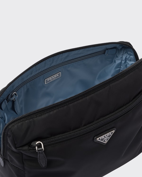 Large Re-Nylon travel pouch - Black/Astral Blue Large Re-Nylon travel pouch - Black/Astral Blue