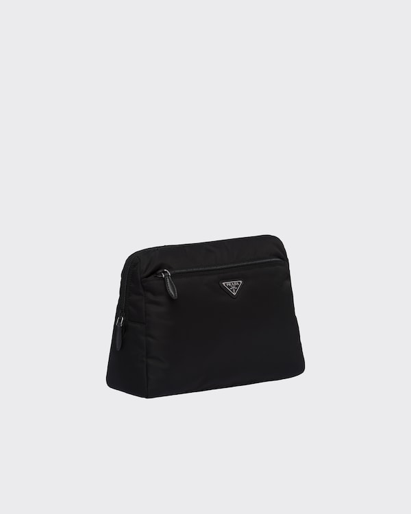 Large Re-Nylon travel pouch - Black/Astral Blue Large Re-Nylon travel pouch - Black/Astral Blue