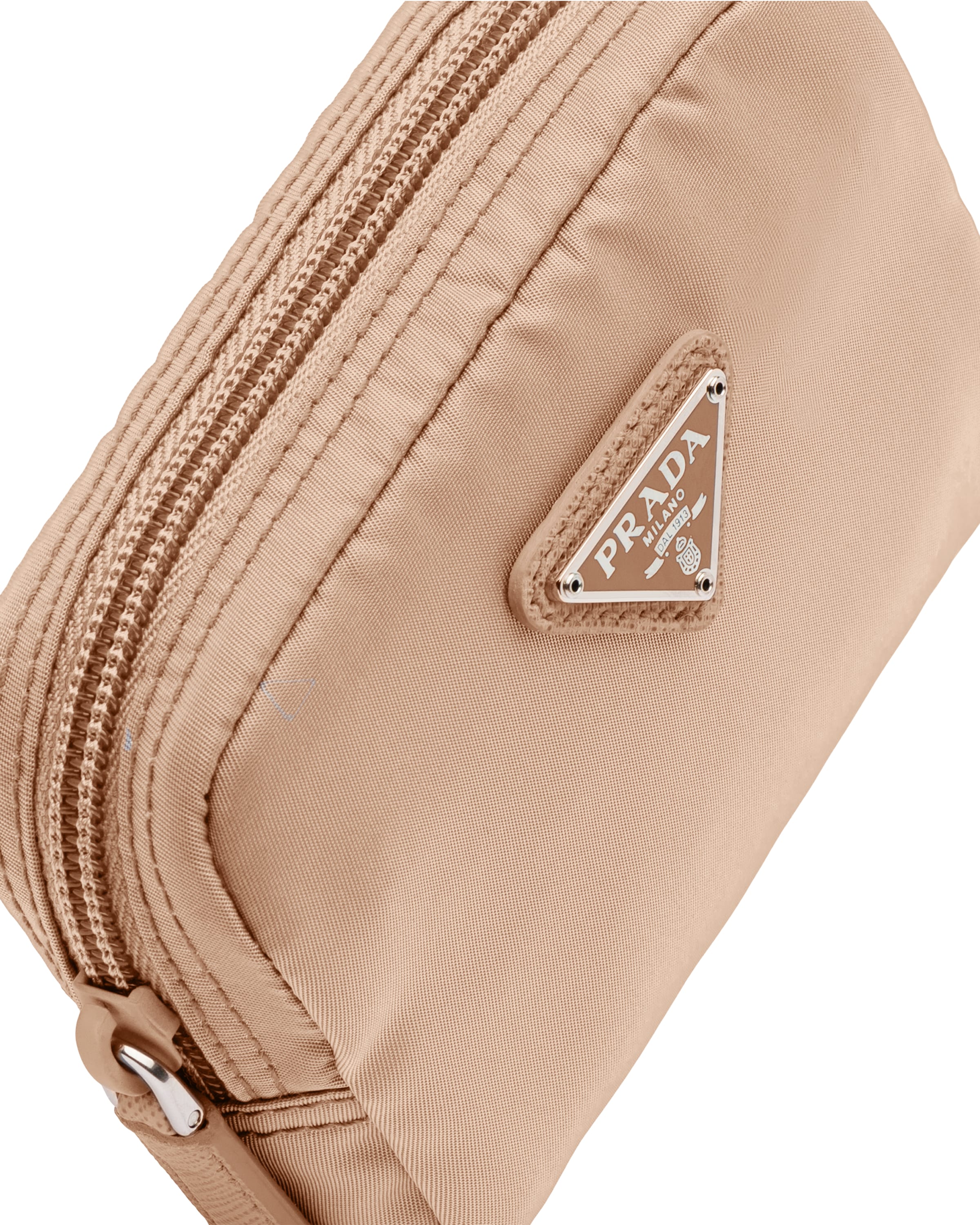 Cameo Beige Nylon Pouch Prada