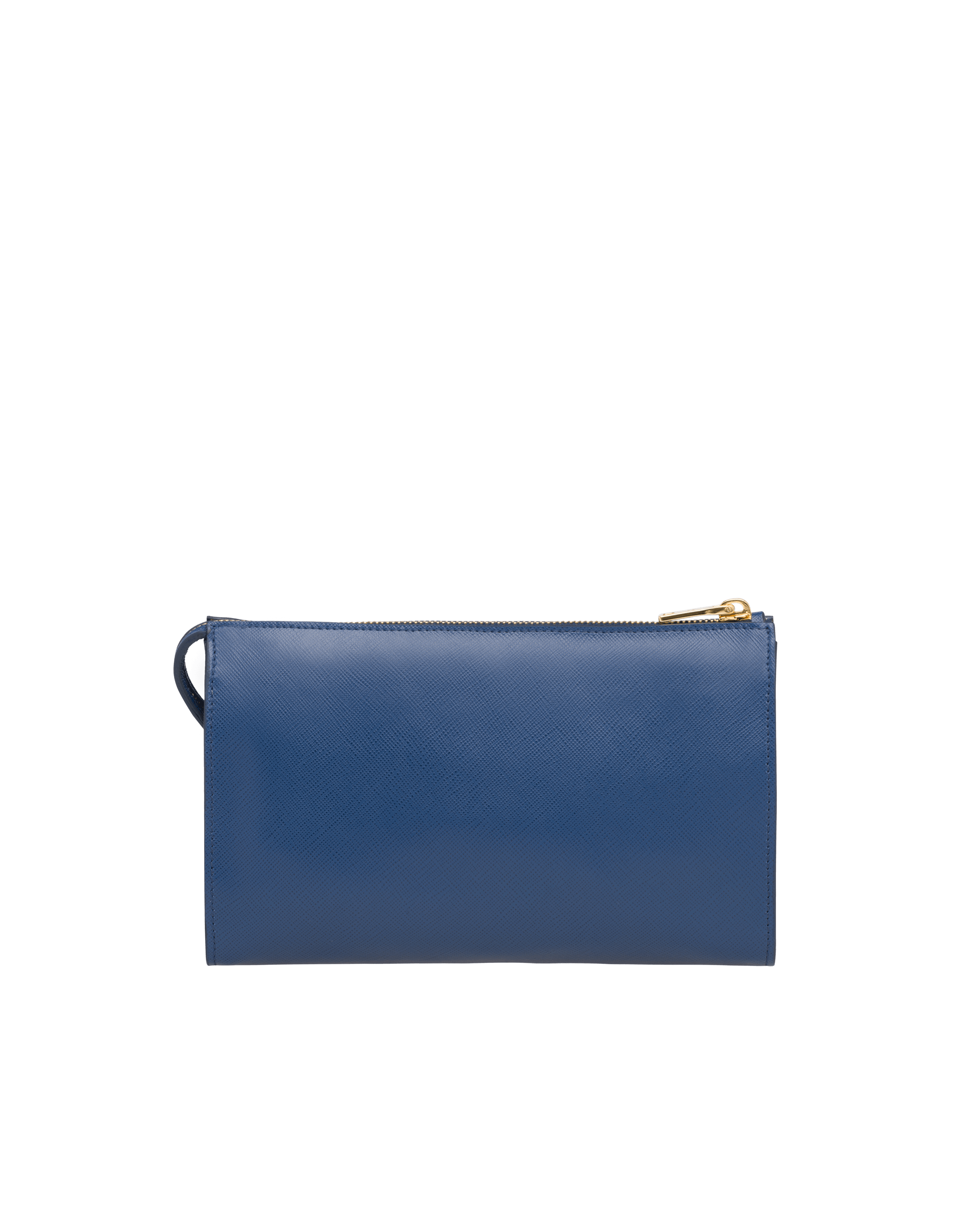 blue leather clutch