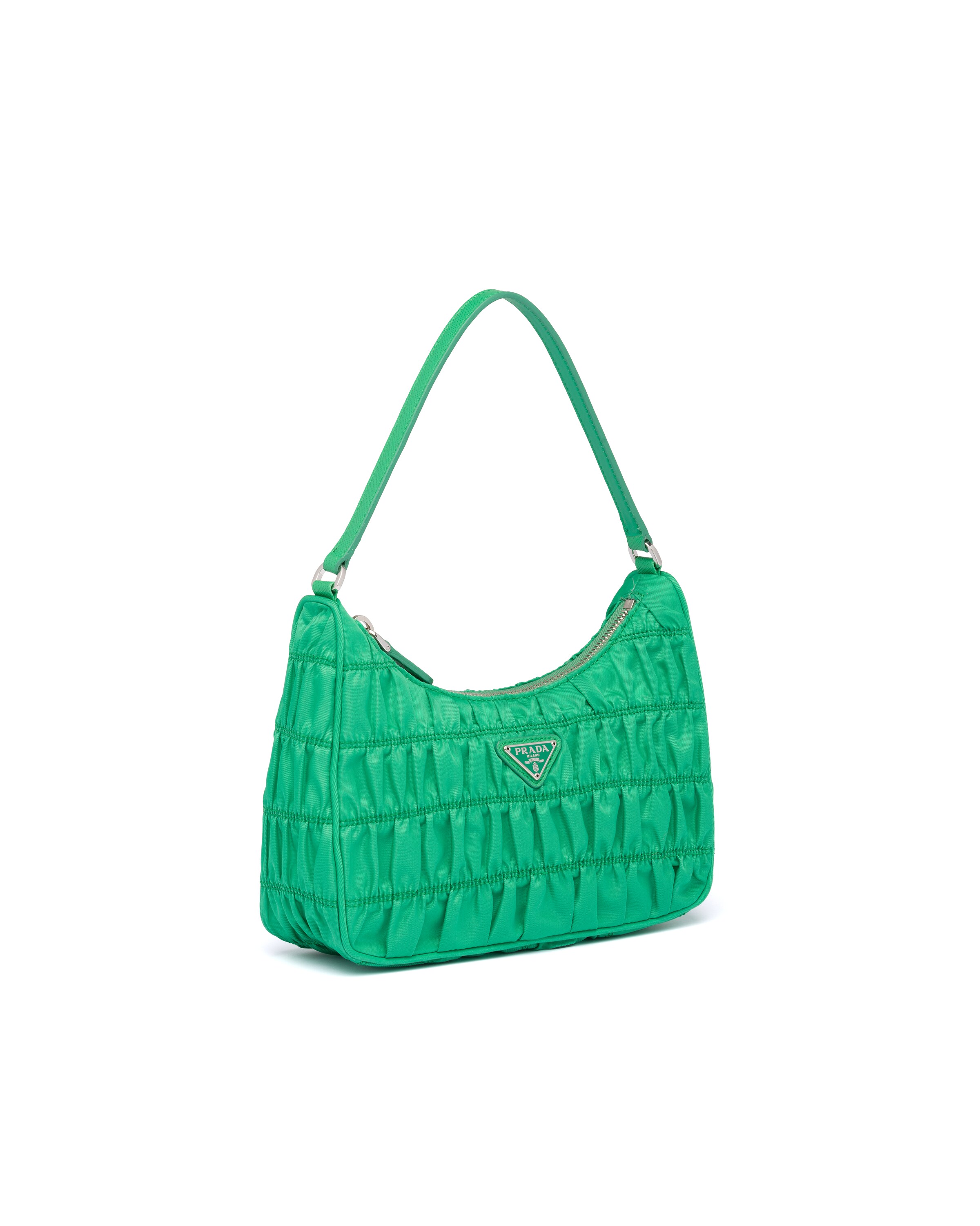 Mint Green Nylon and Saffiano leather mini bag Prada