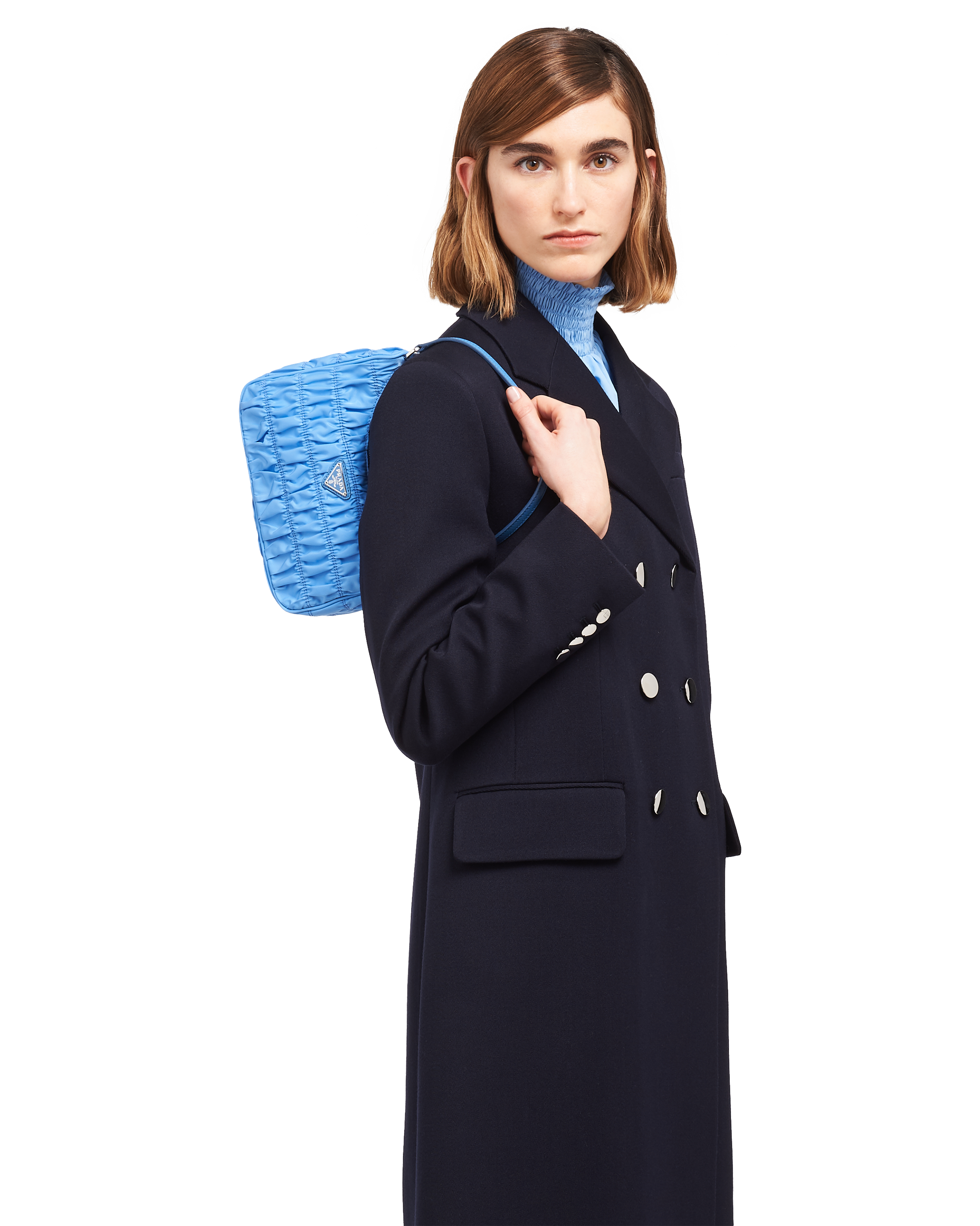 nylon and saffiano leather mini bag prada