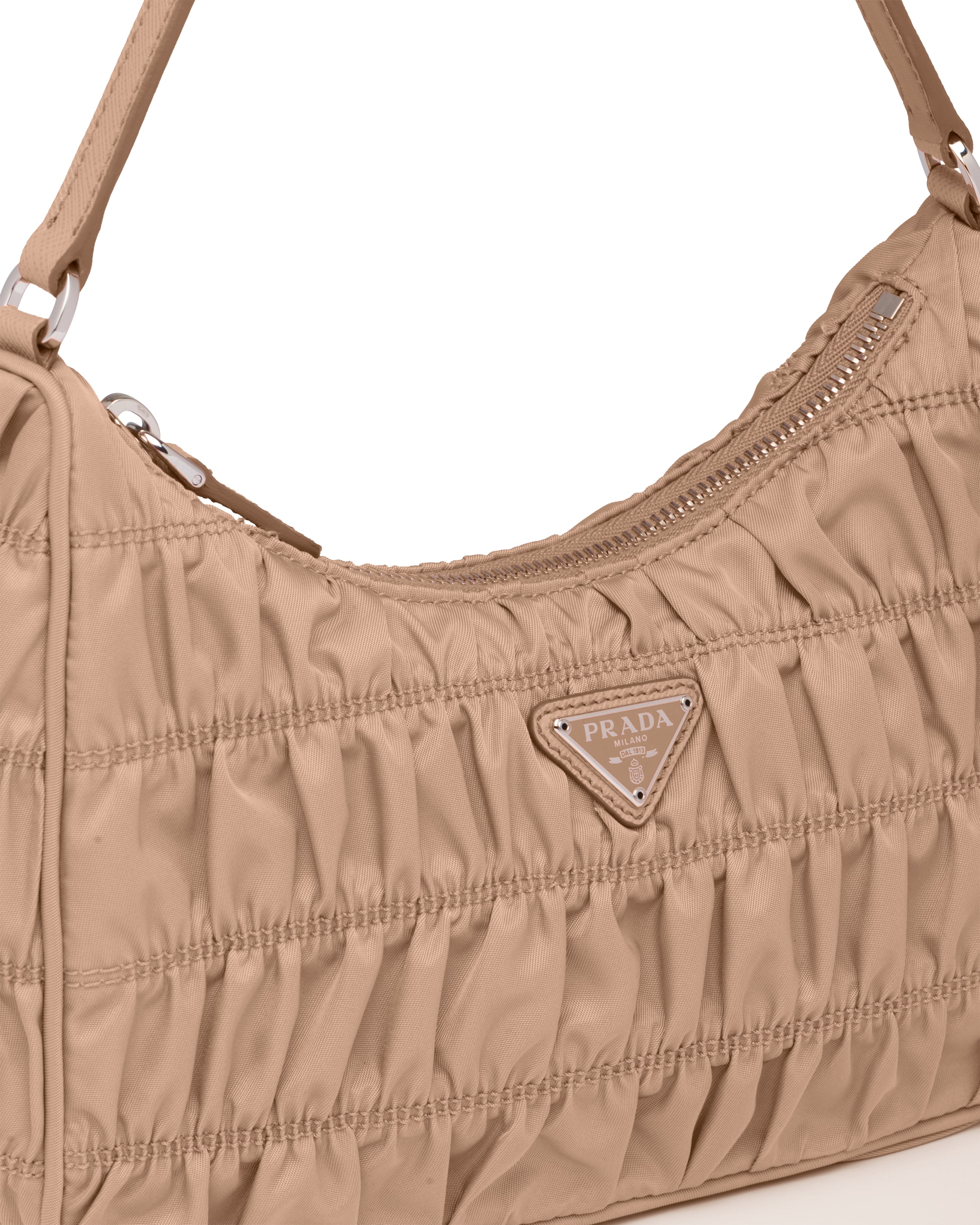 Cameo Beige Nylon and Saffiano leather mini bag Prada