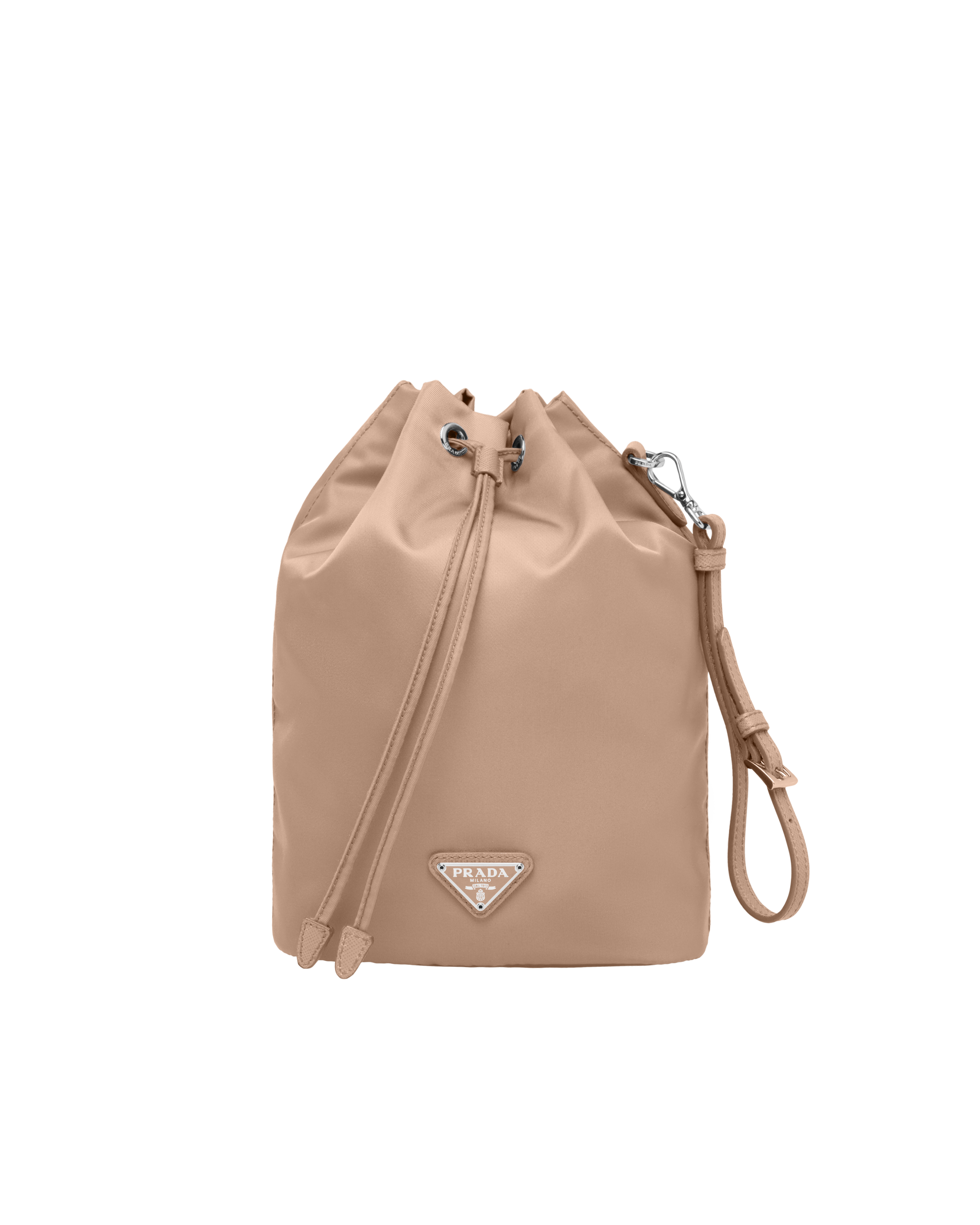 Prada Drawstring Leather Pouch 2024 favors