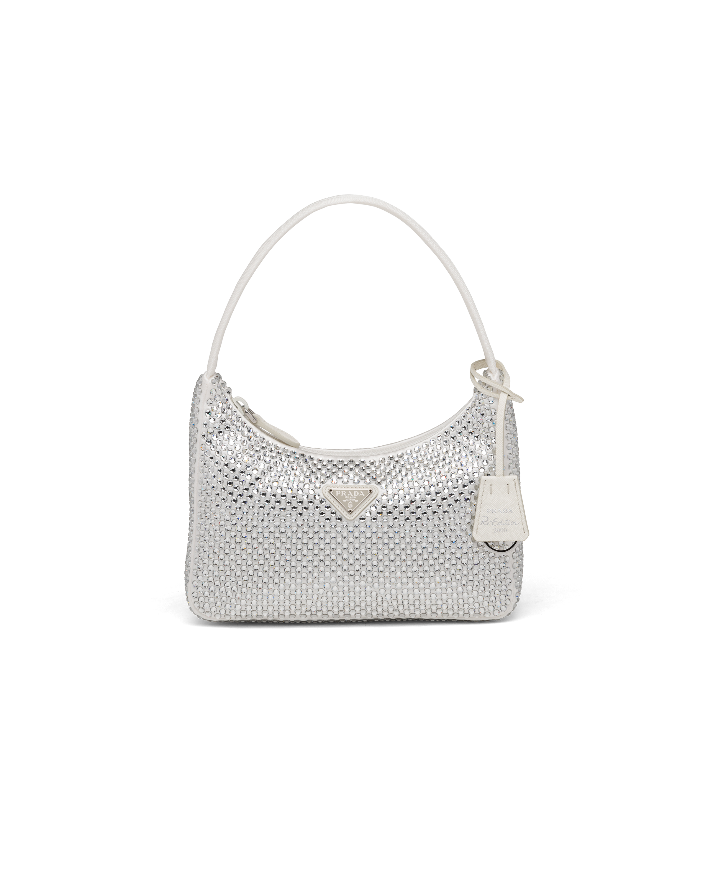 Prada White Satin Mini Bag with Crystals - Originally $2700