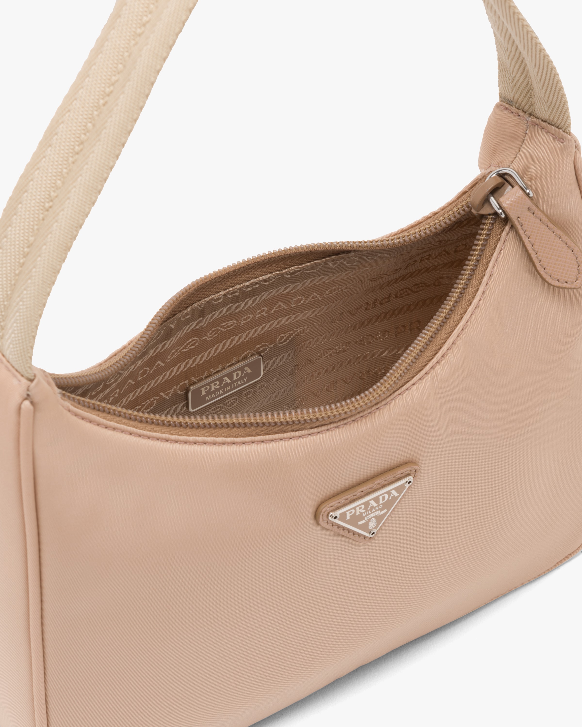 Cameo Beige ReEdition 2000 Nylon Mini Bag Prada