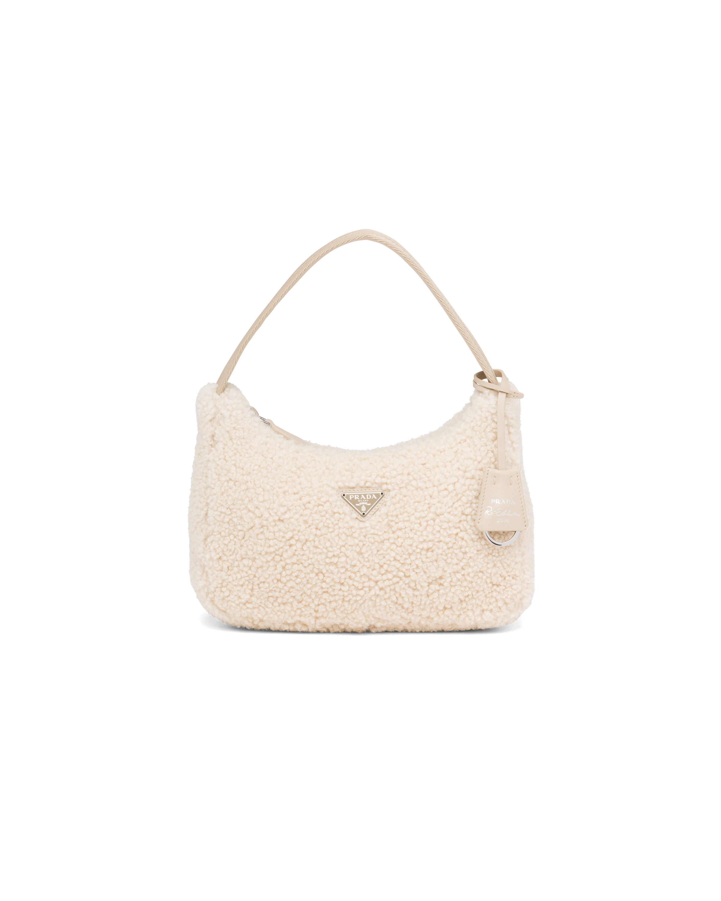 Prada shearling hobo cheap
