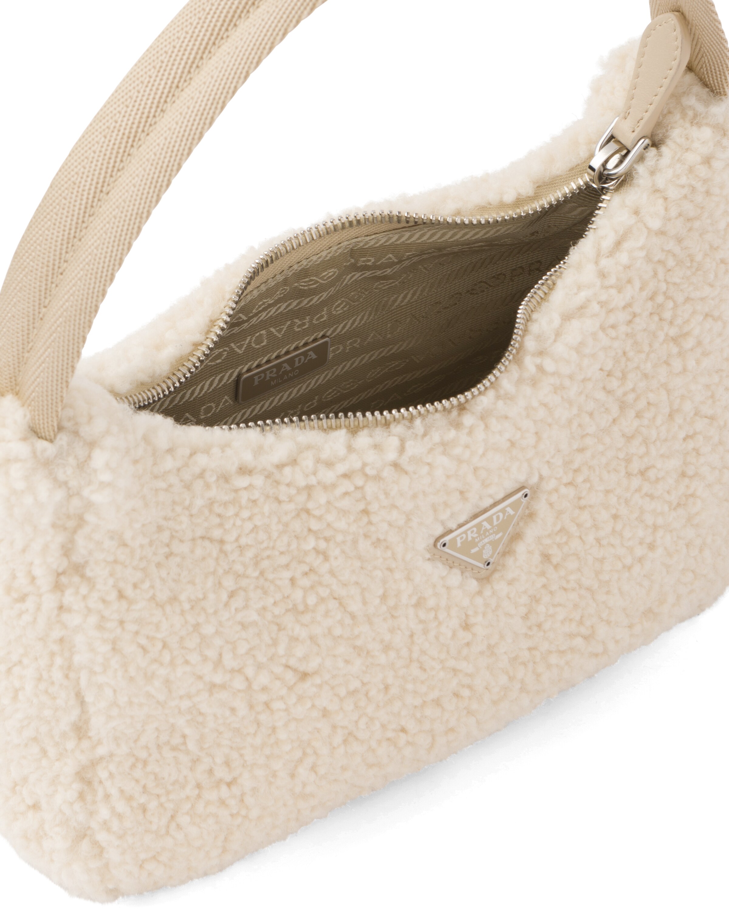 shearling mini bag prada