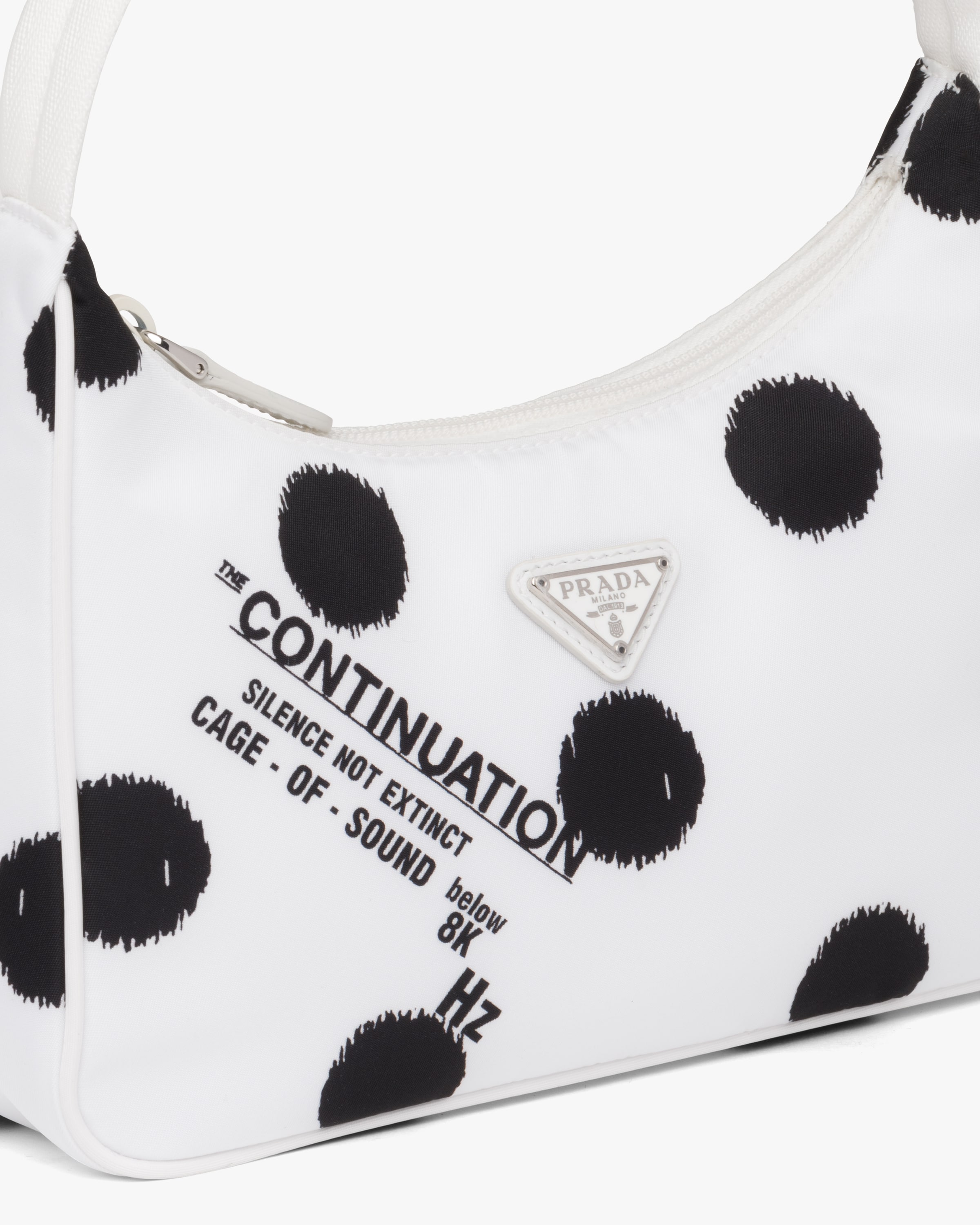 White Printed ReNylon ReEdition 2000 minibag Prada