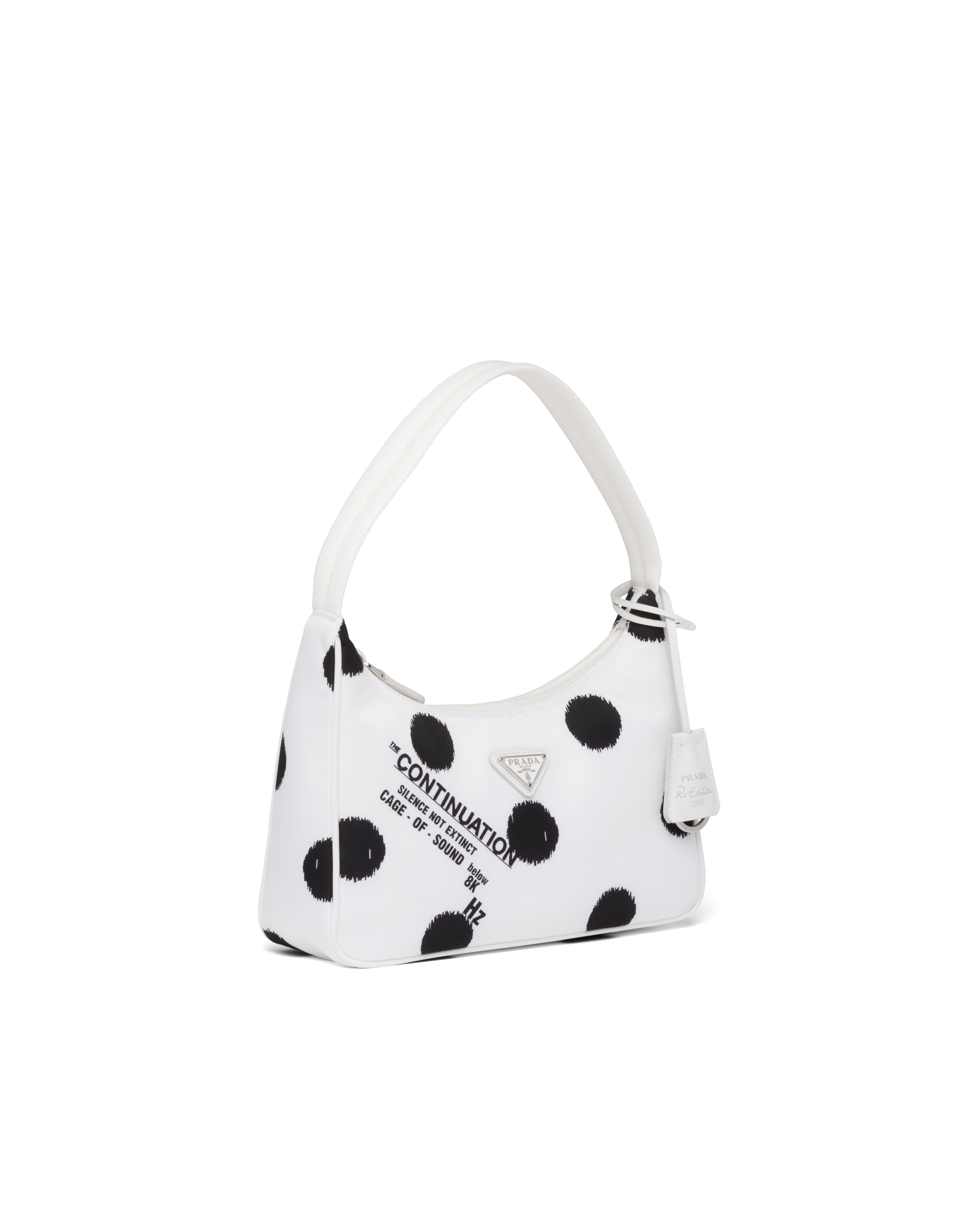 White Printed ReNylon ReEdition 2000 minibag Prada
