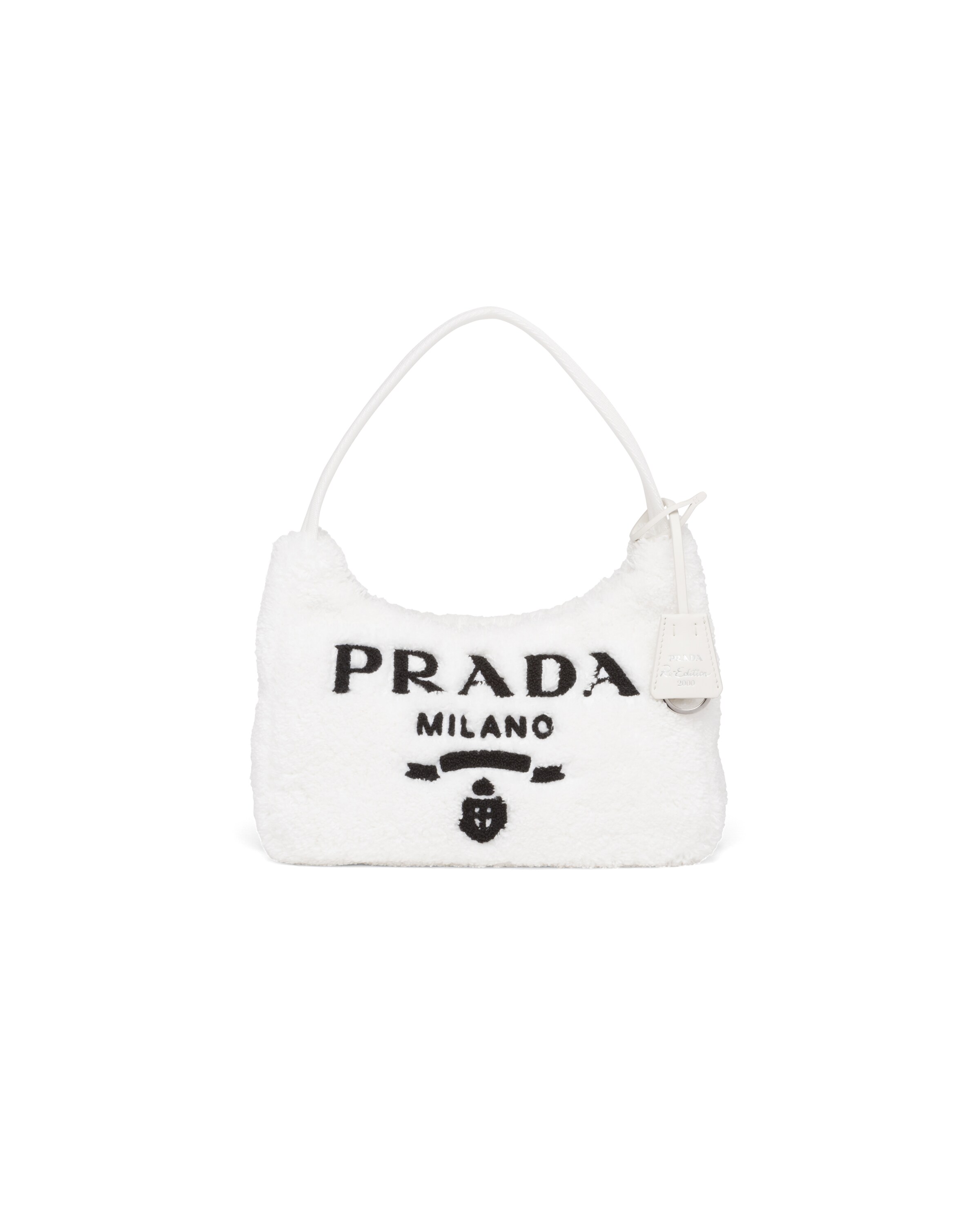 White/black Re-Edition 2000 terry mini-bag | Prada