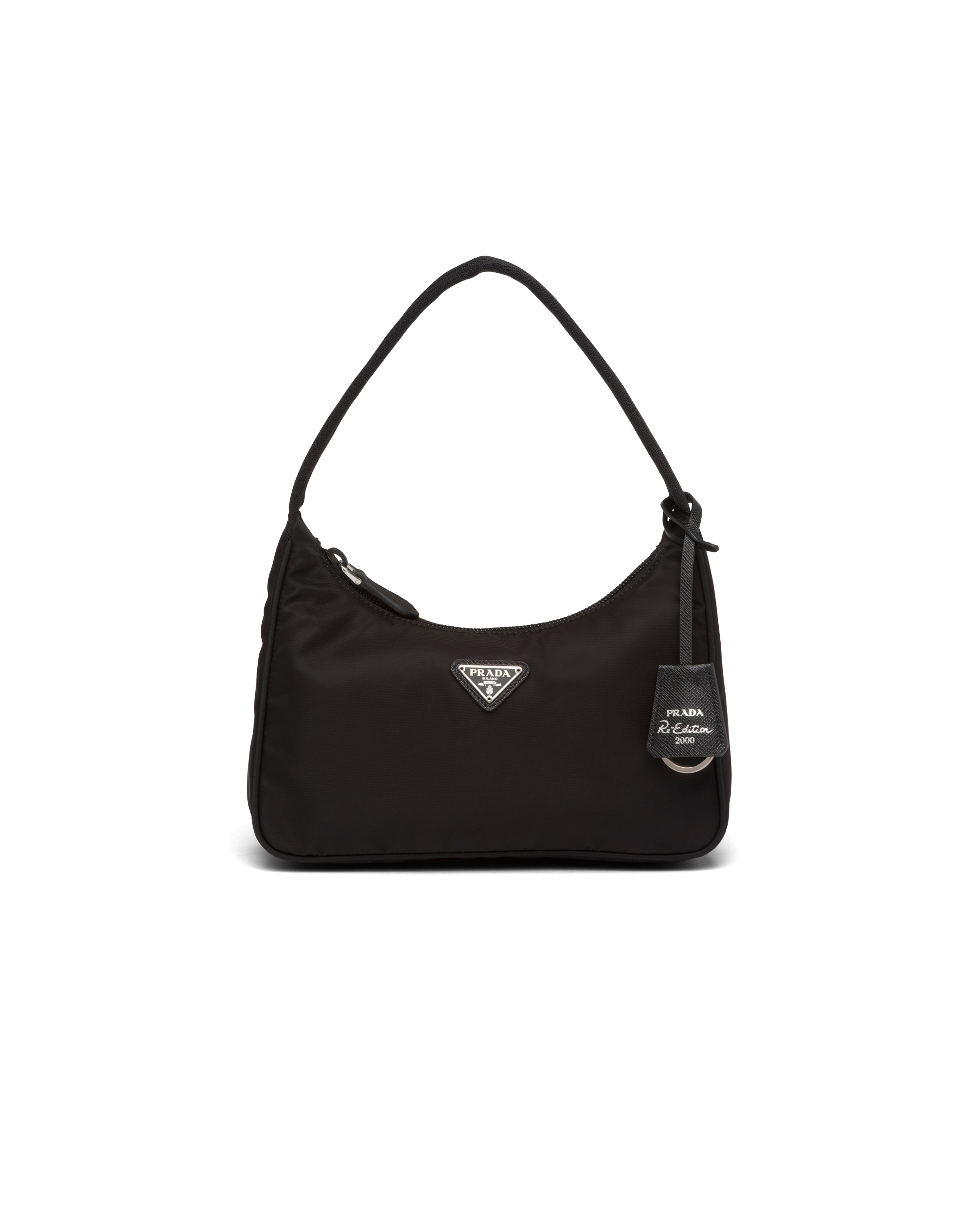 Prada Re-edition 2000 Zip Shoulder Bag In Black