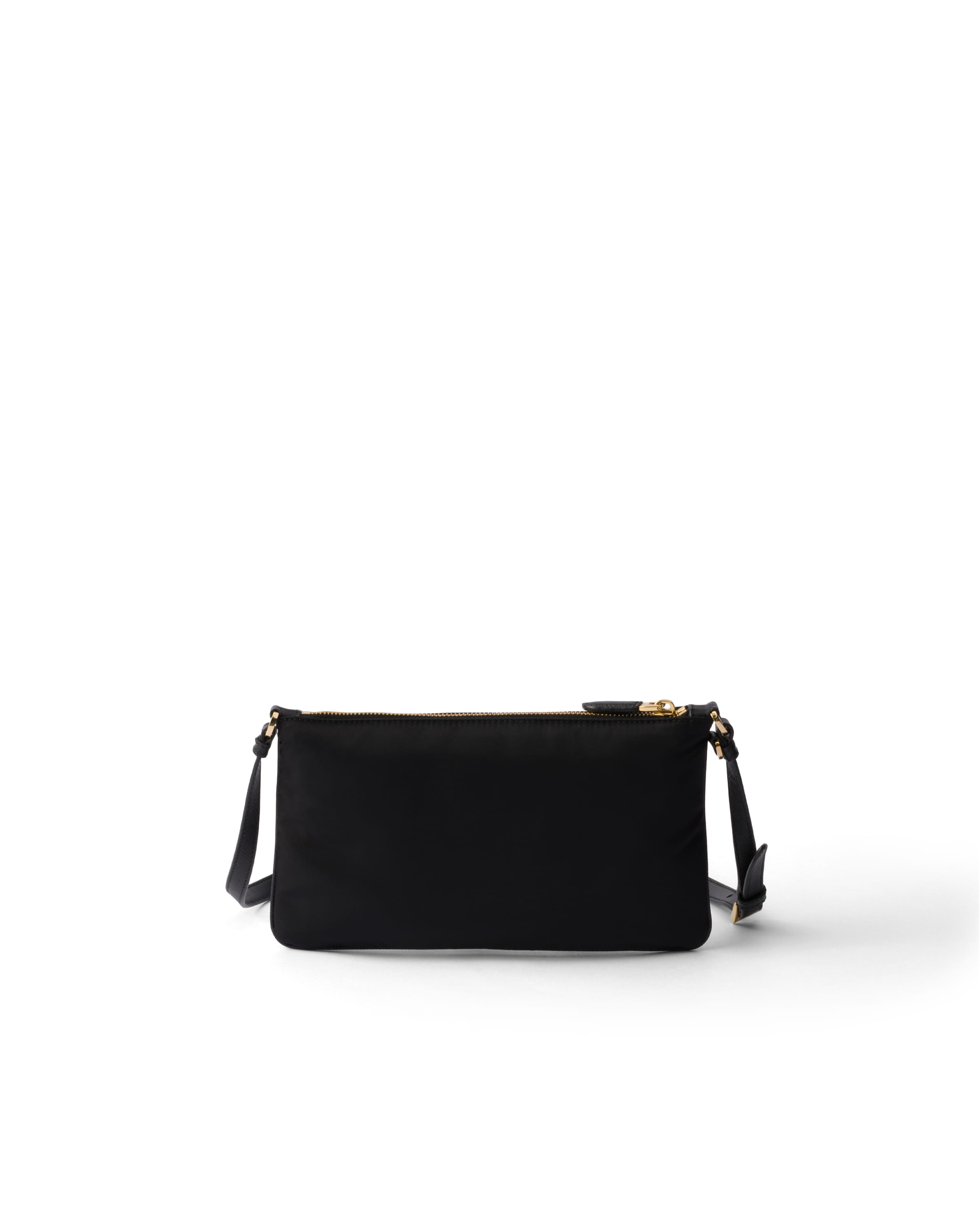 Prada Logo Small Leather Shoulder Bag In Black