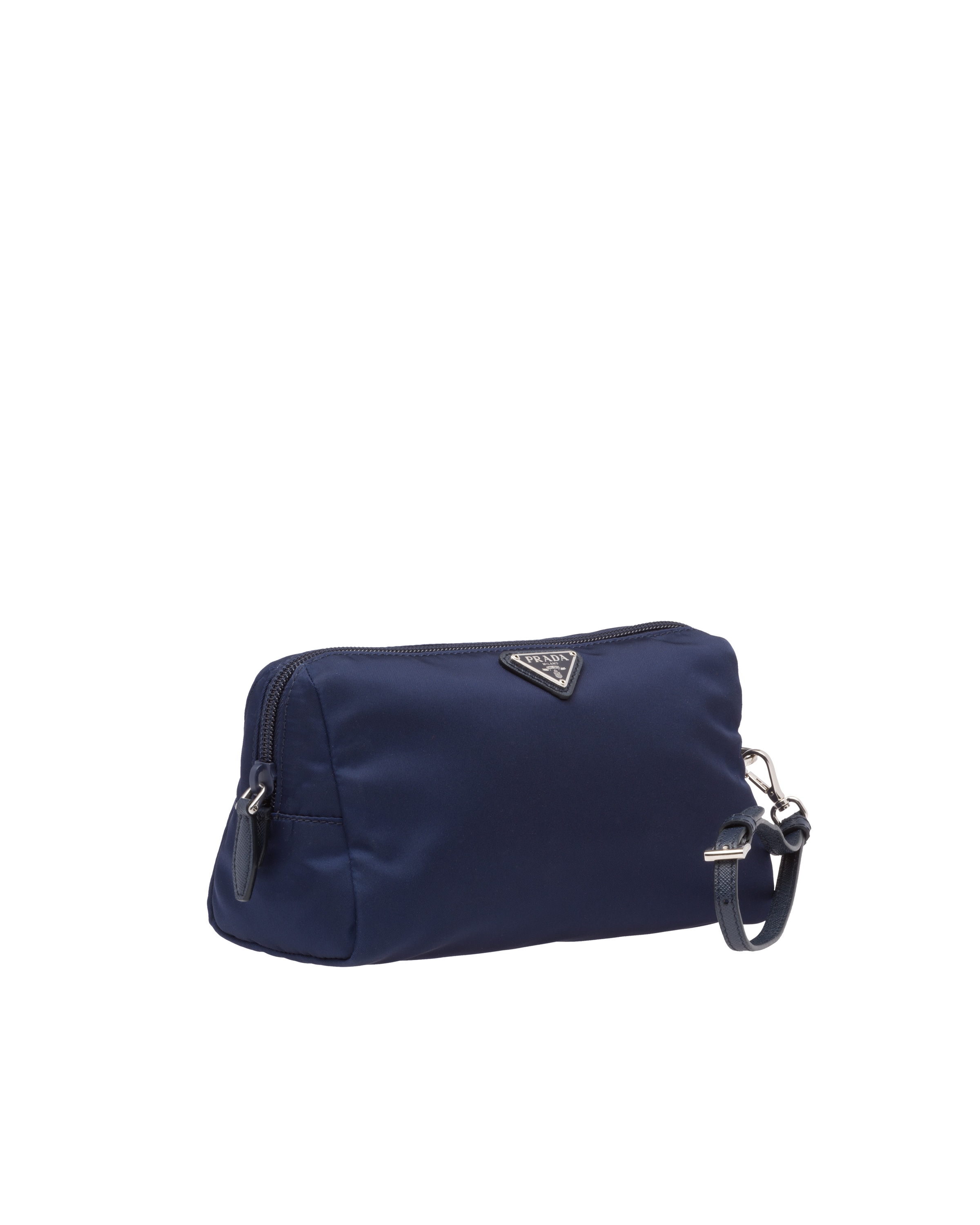 Baltic Blue Nylon Pouch Prada