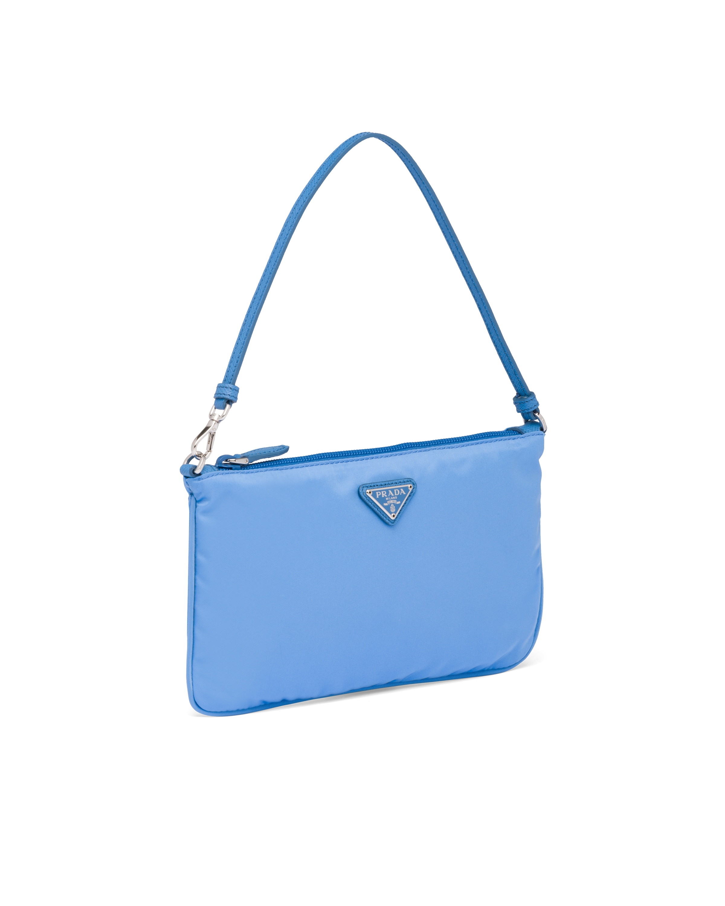 Periwinkle Blue Nylon Pouch Prada