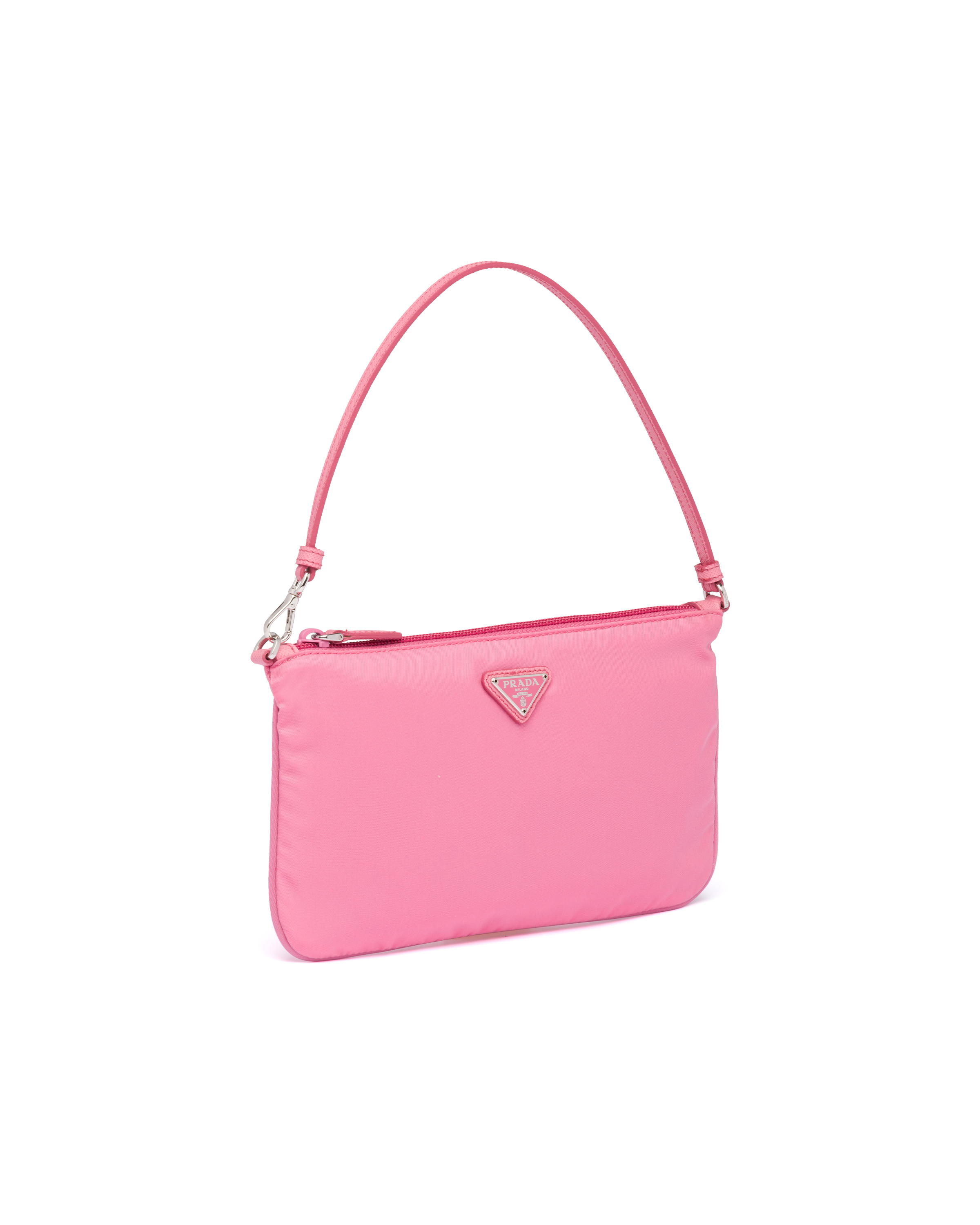 Begonia Pink Nylon Pouch | Prada