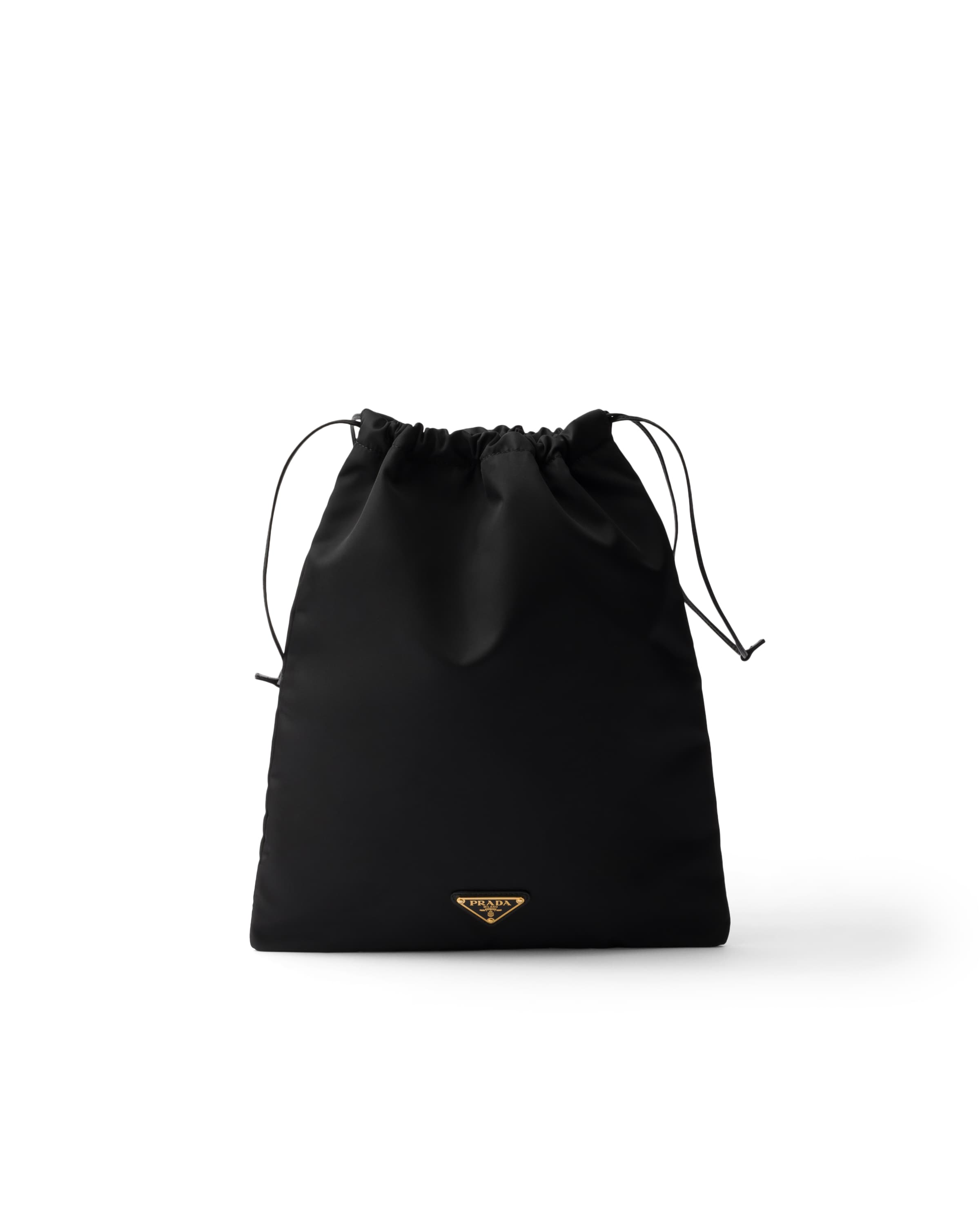 Prada Wish Re-nylon Drawstring Pouch In Black