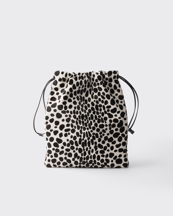 Prada Wish printed calf hair leather pouch - White/Black Prada Wish printed calf hair leather pouch - White/Black