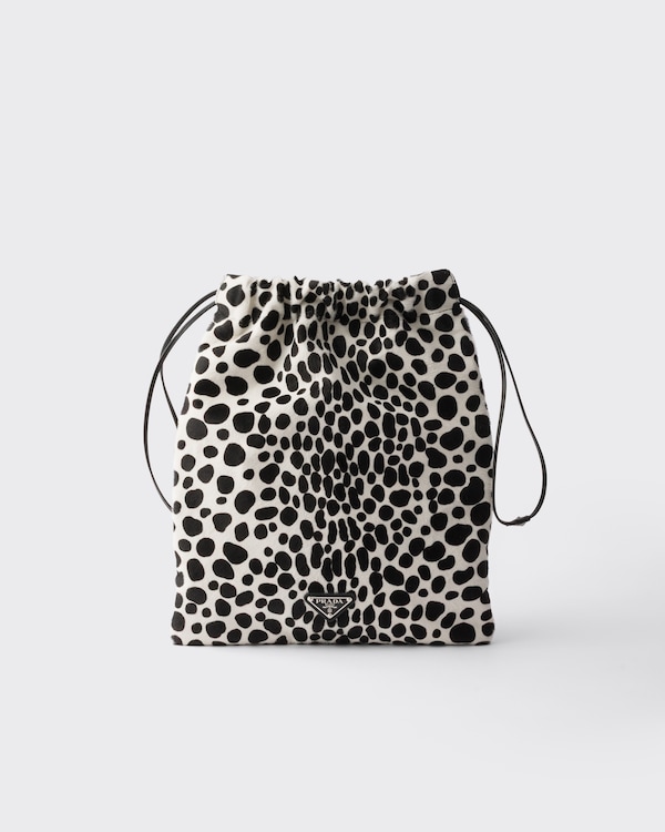 Prada Wish printed calf hair leather pouch - White/Black Prada Wish printed calf hair leather pouch - White/Black