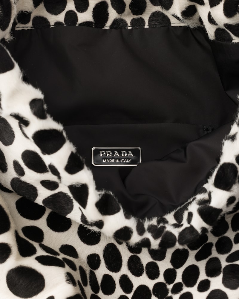Prada Wish printed calf hair leather pouch