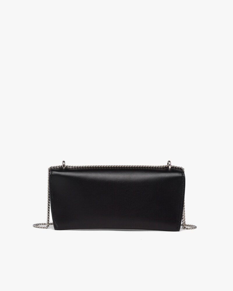 white leather envelope clutch