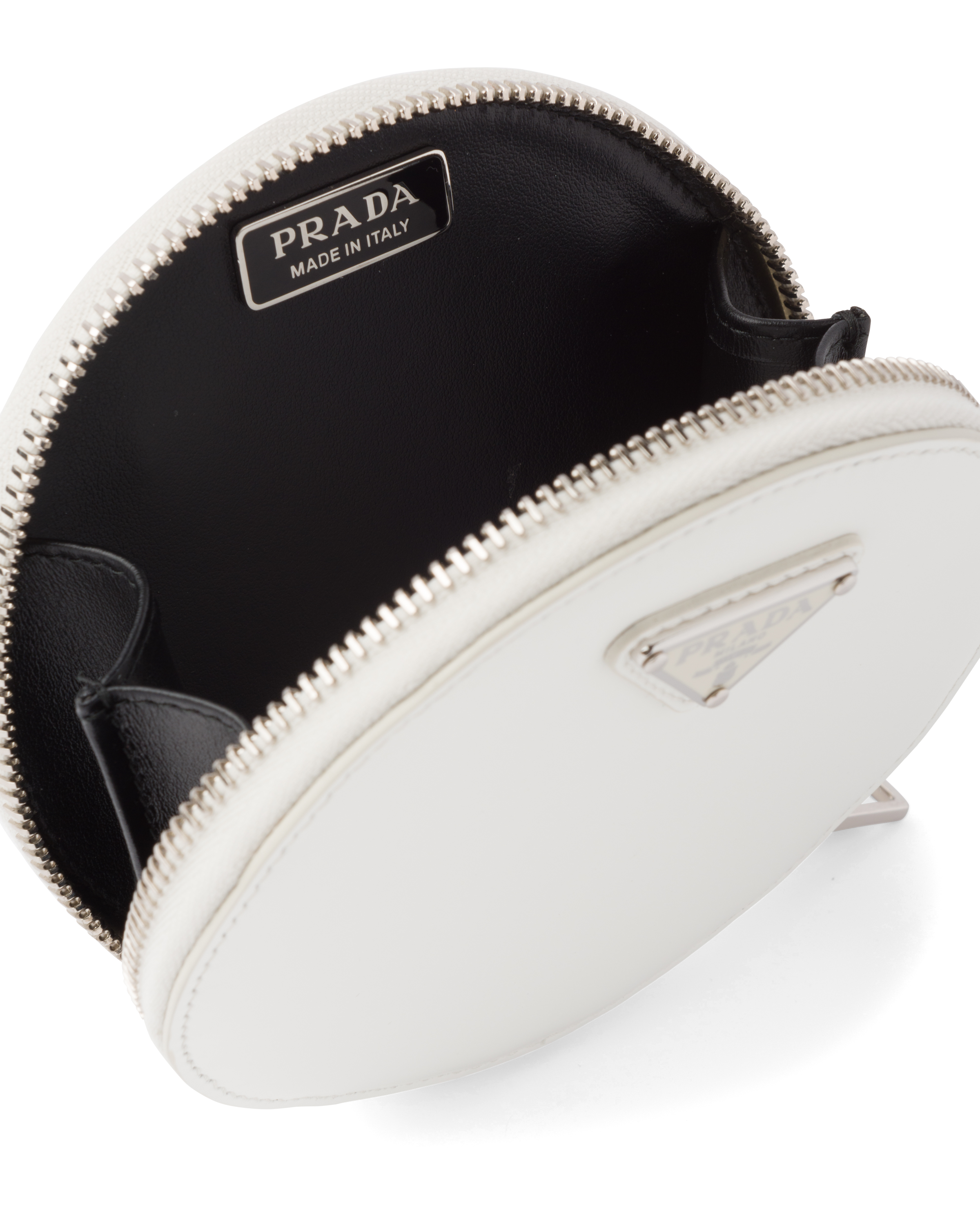 brushed leather mini pouch prada