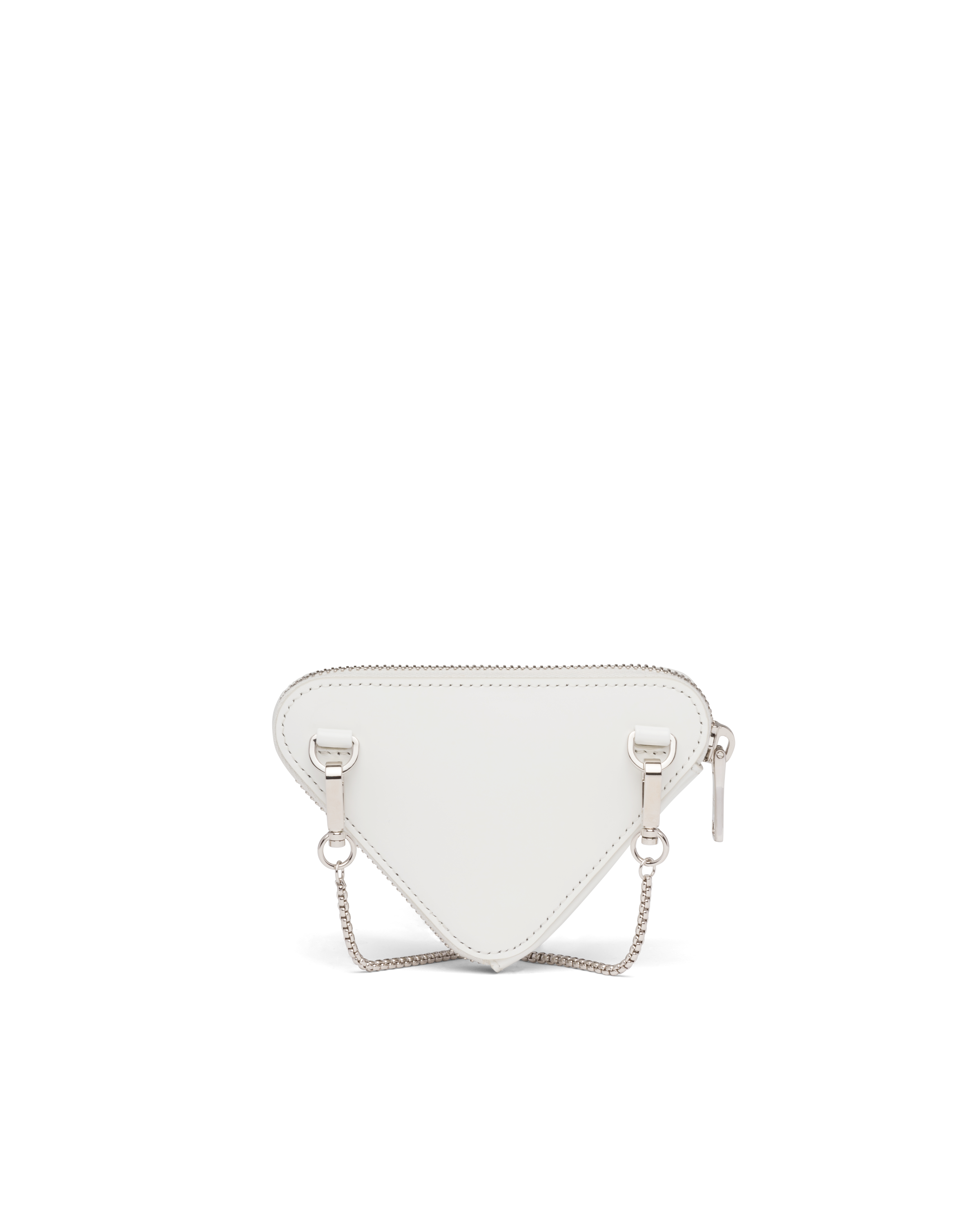 White Brushed Leather Mini pouch PRADA