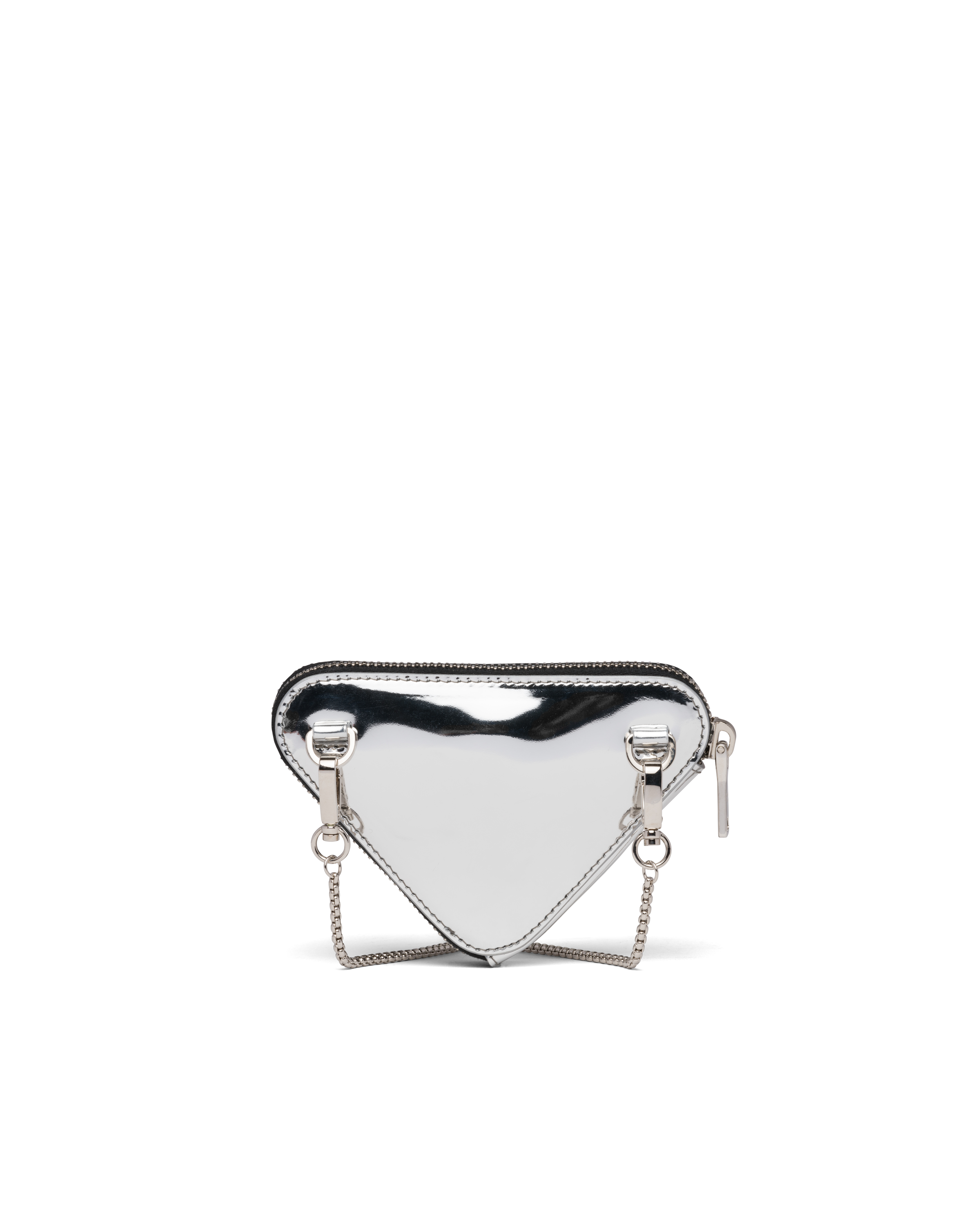 brushed leather mini pouch prada