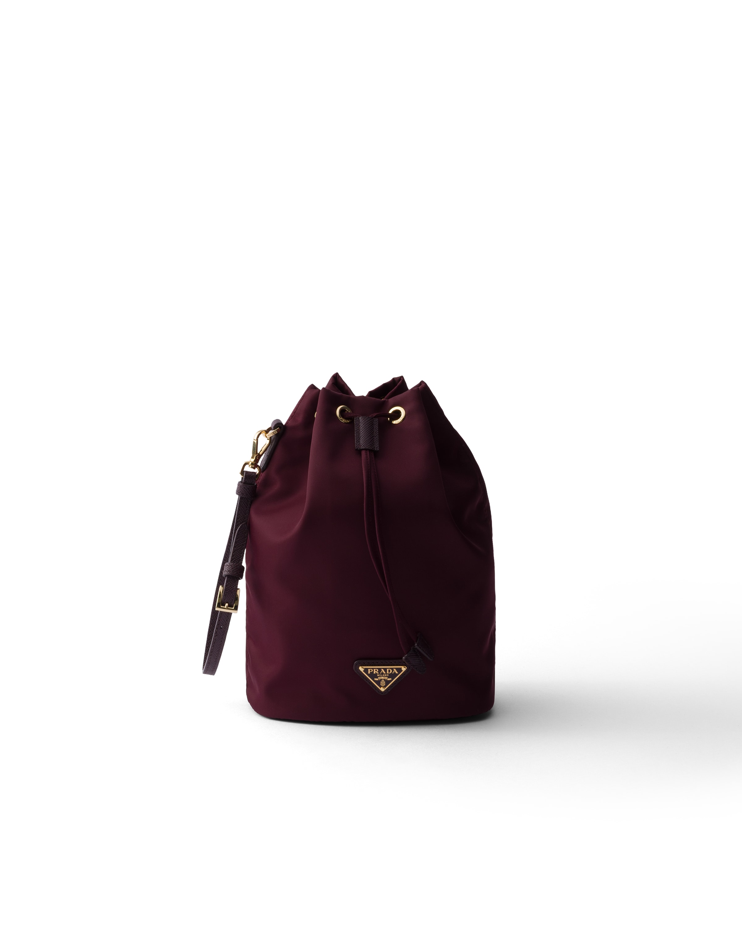 Prada Drawstring Shoulder Bag In Red