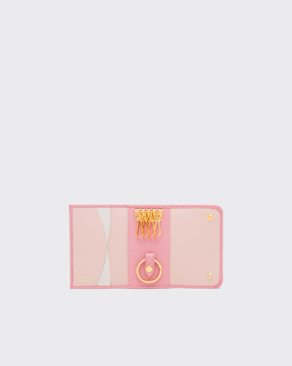 ピンク/ペールピンク サフィアーノマルチカラー キーケース | Prada ピンク/ペールピンク サフィアーノマルチカラー キーケース | Prada