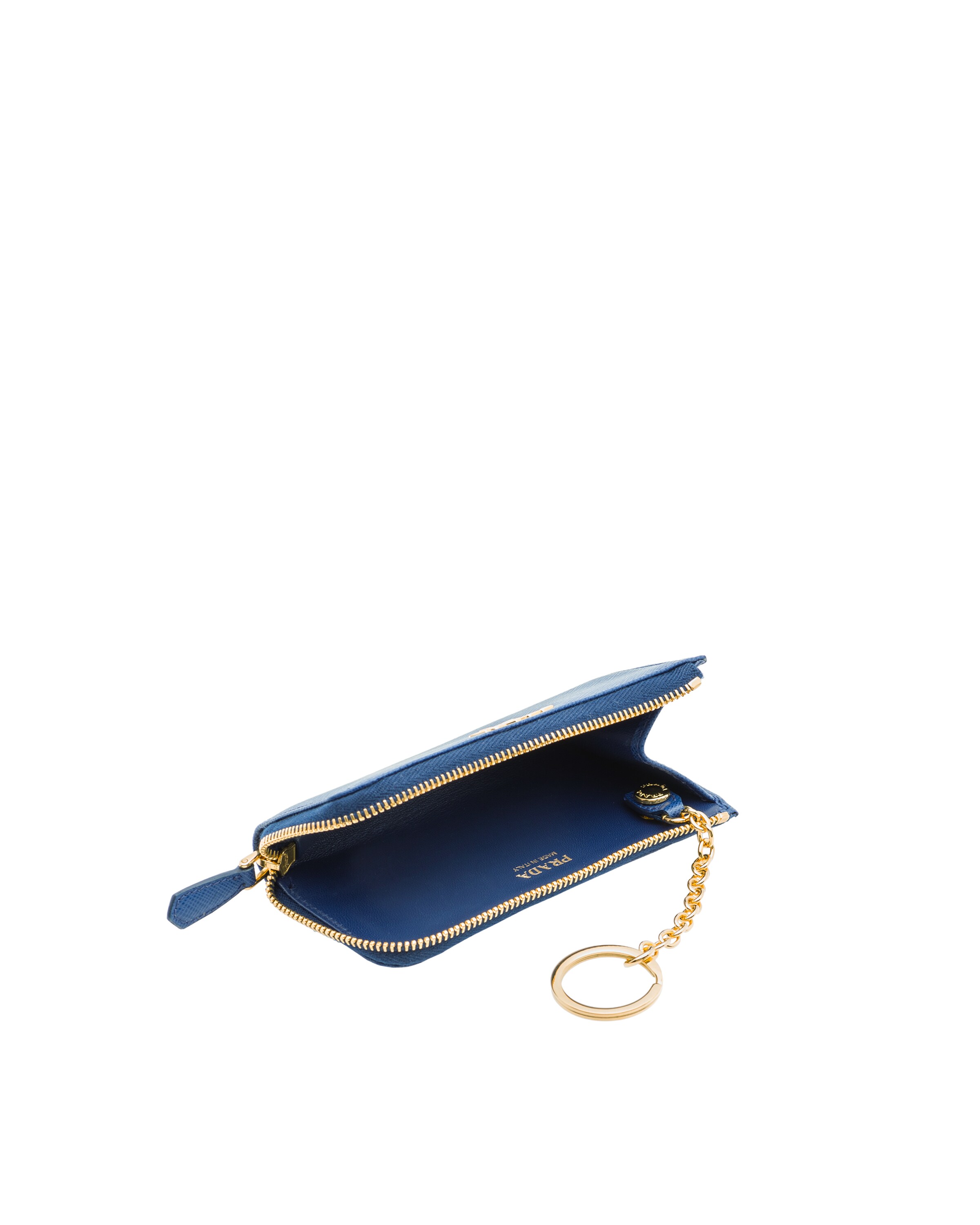 Bluette Leather Keychain Prada
