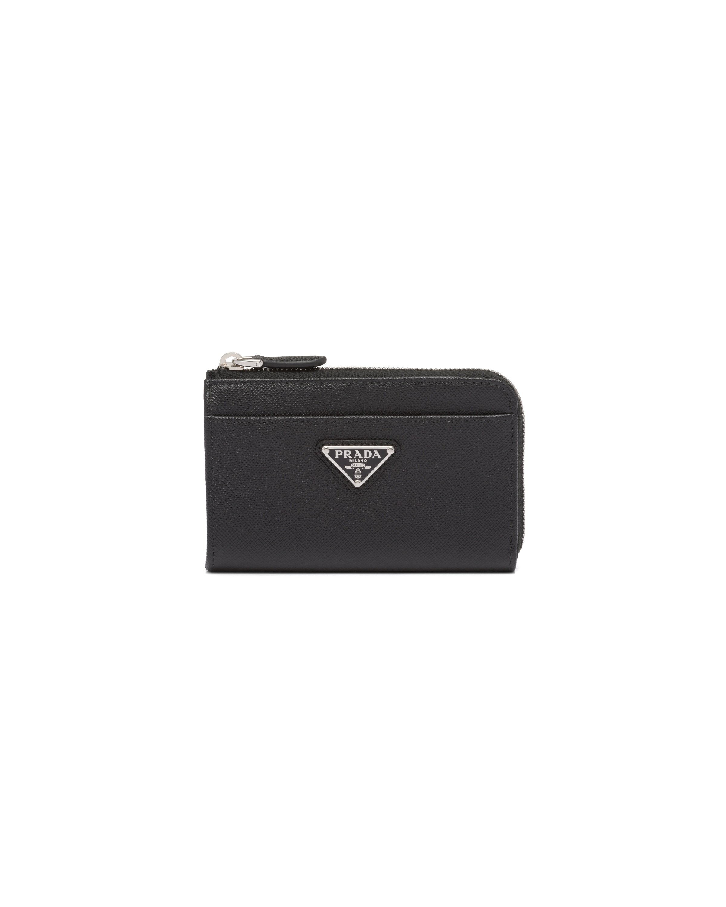 Prada Portachiavi In Saffiano, Donna, Nero