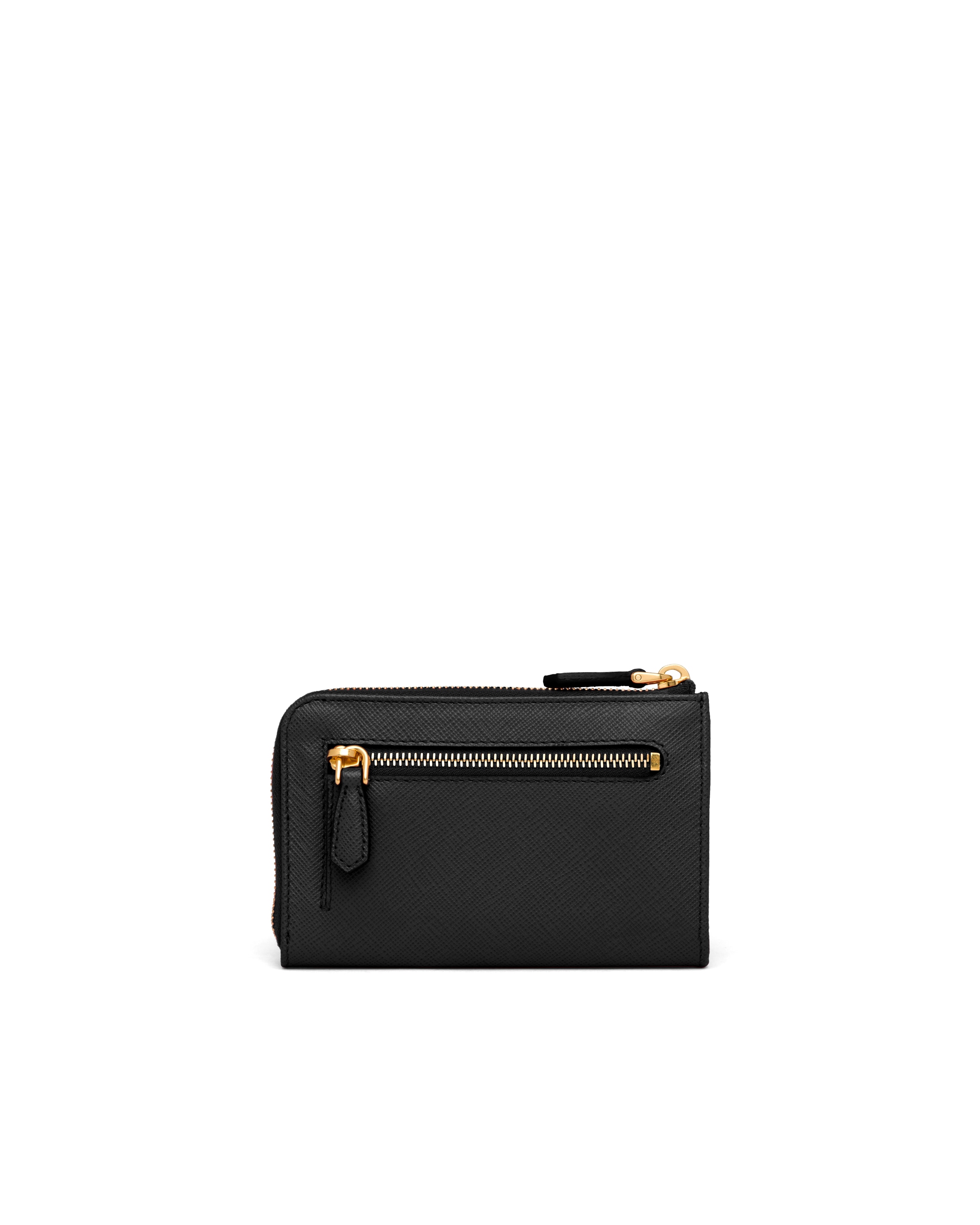 Prada Saffiano Leather Keychain In Black
