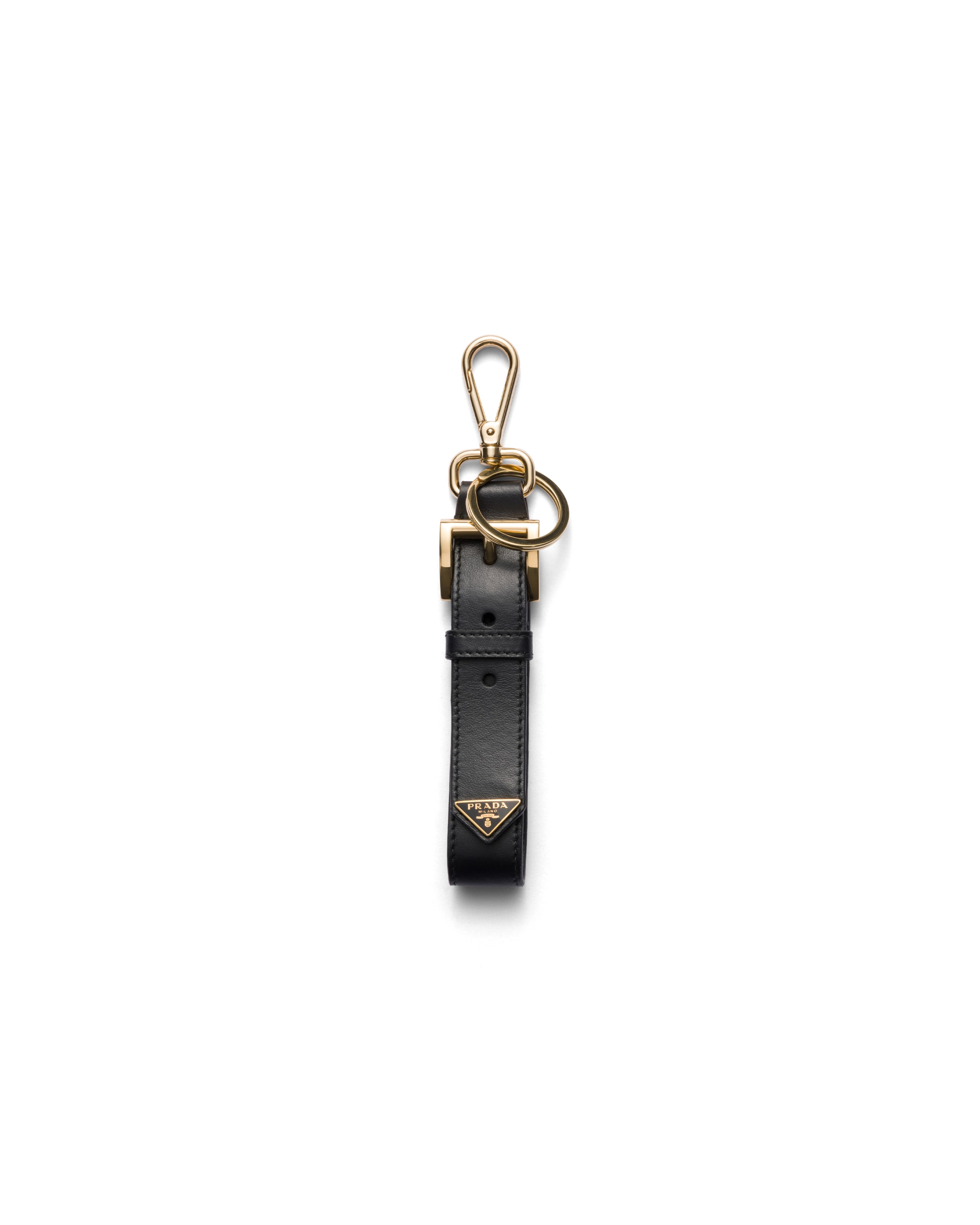 Prada Portachiavi In Pelle, Donna, Nero