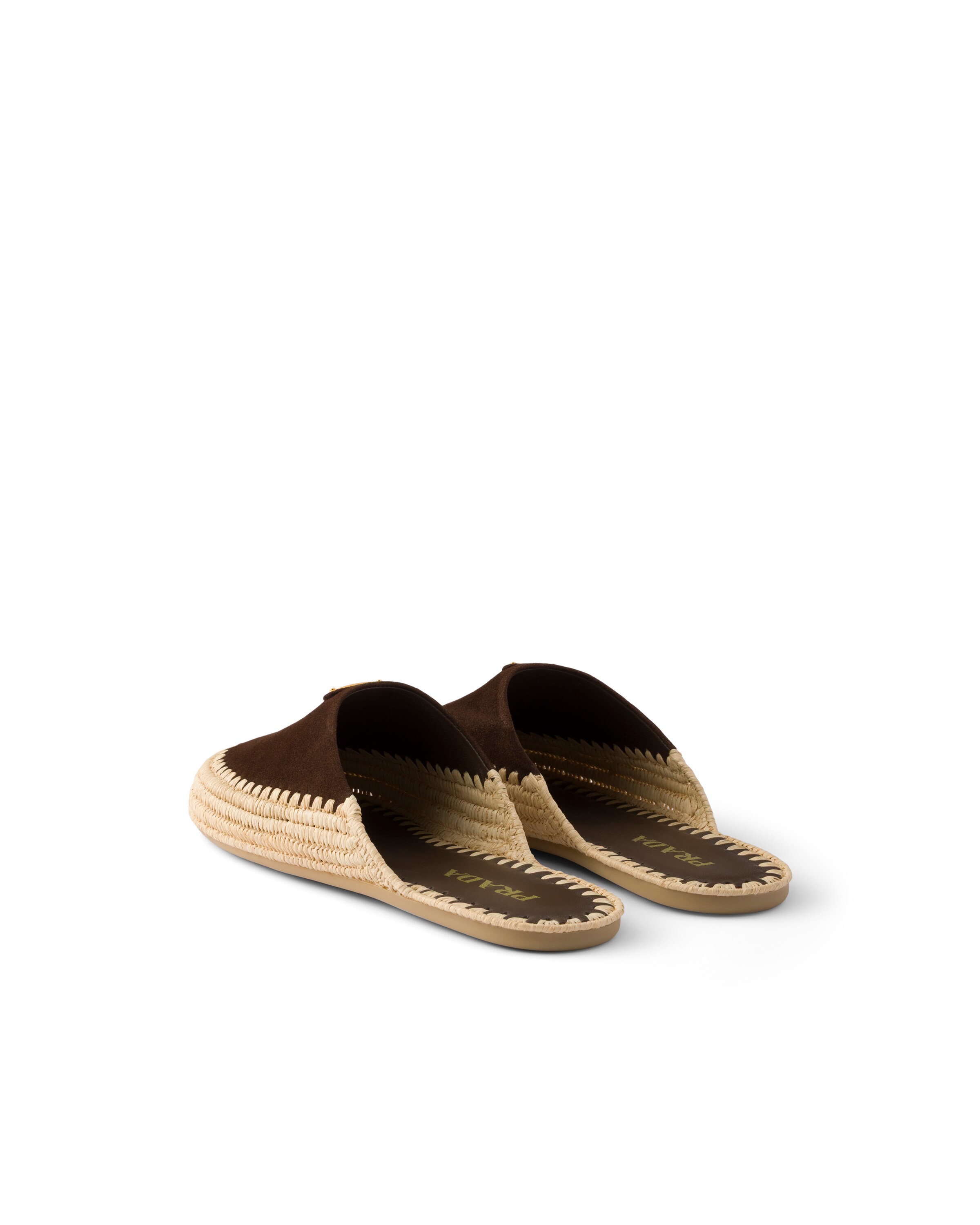 Prada Suede Mules In Brown
