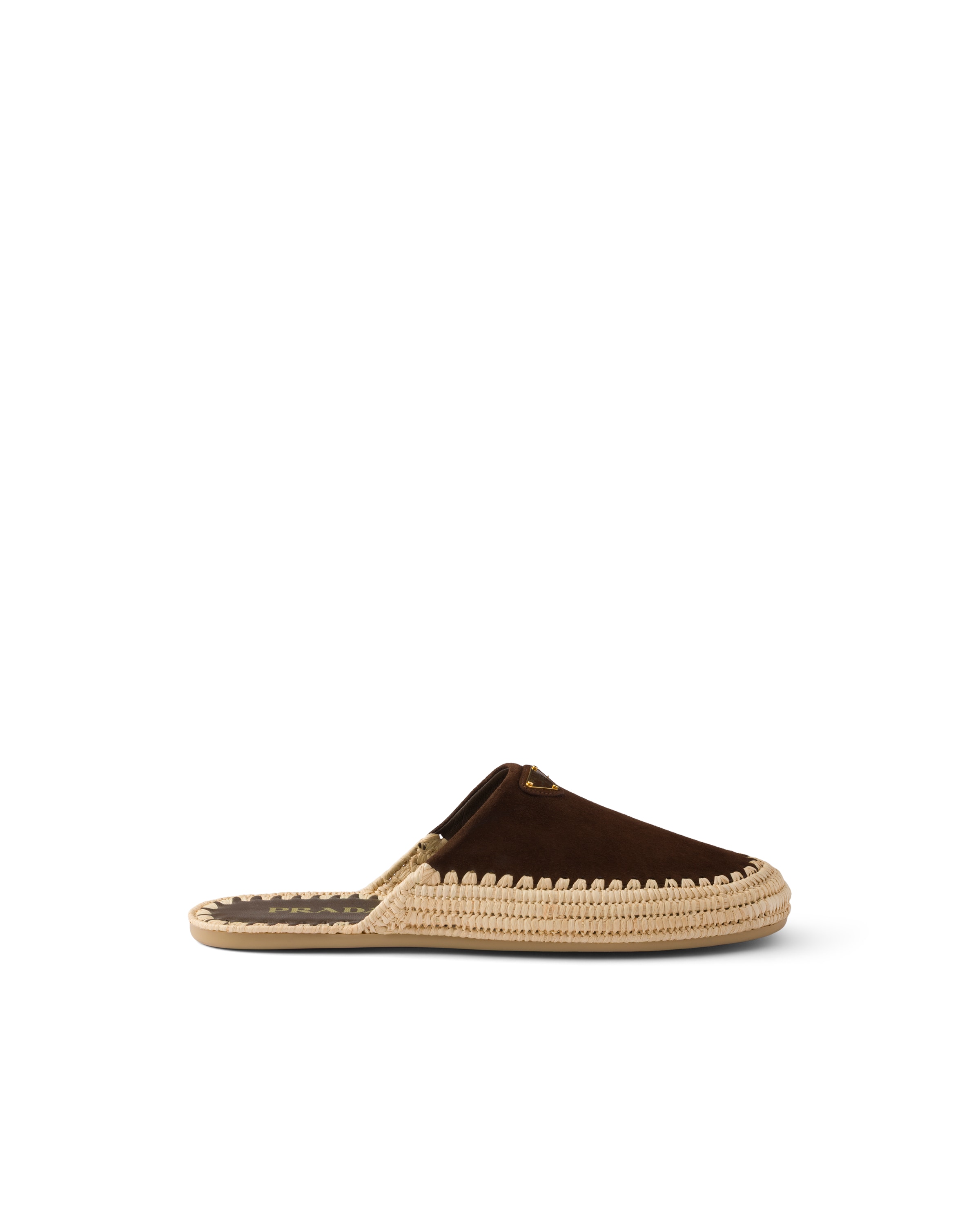Prada Suede Mules In Brown