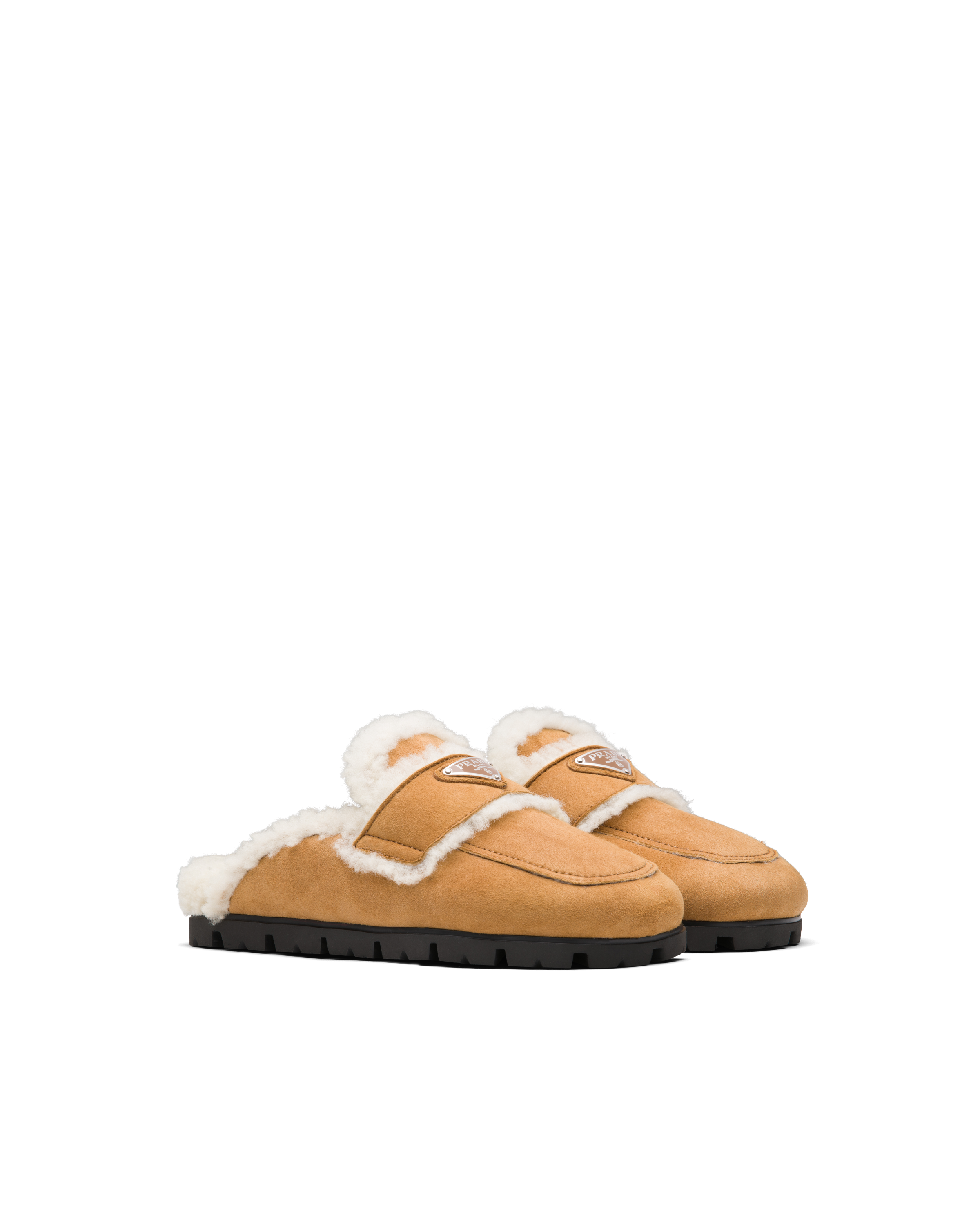 Prada fur slipper clearance