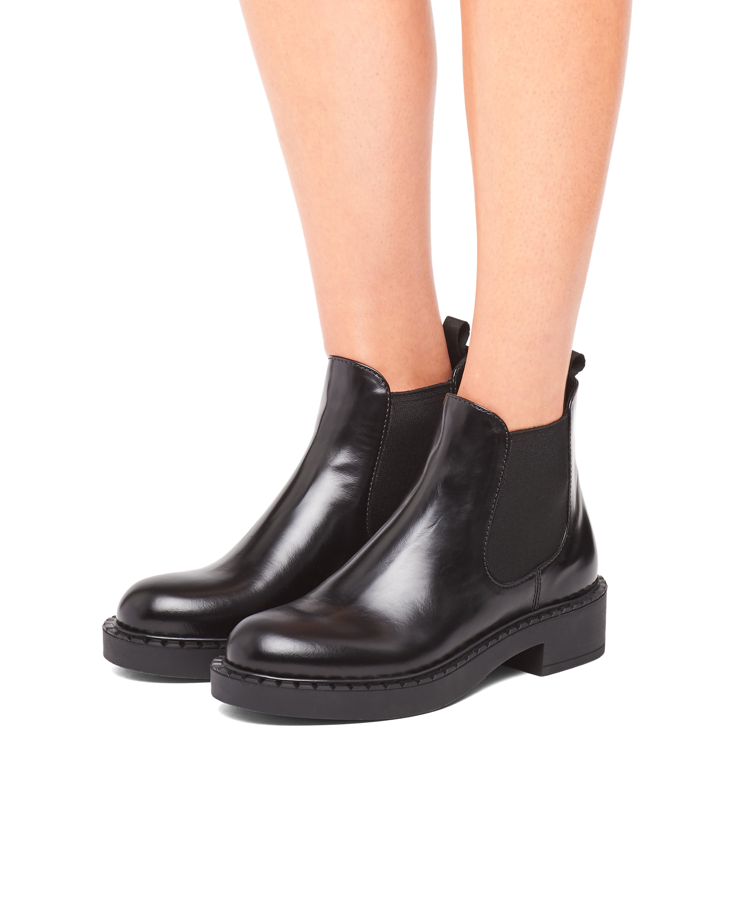 prada patent leather booties