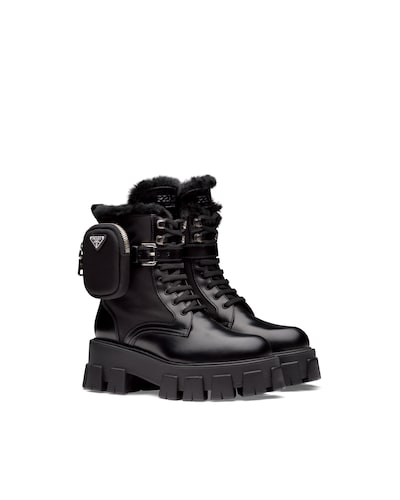 white prada combat boots