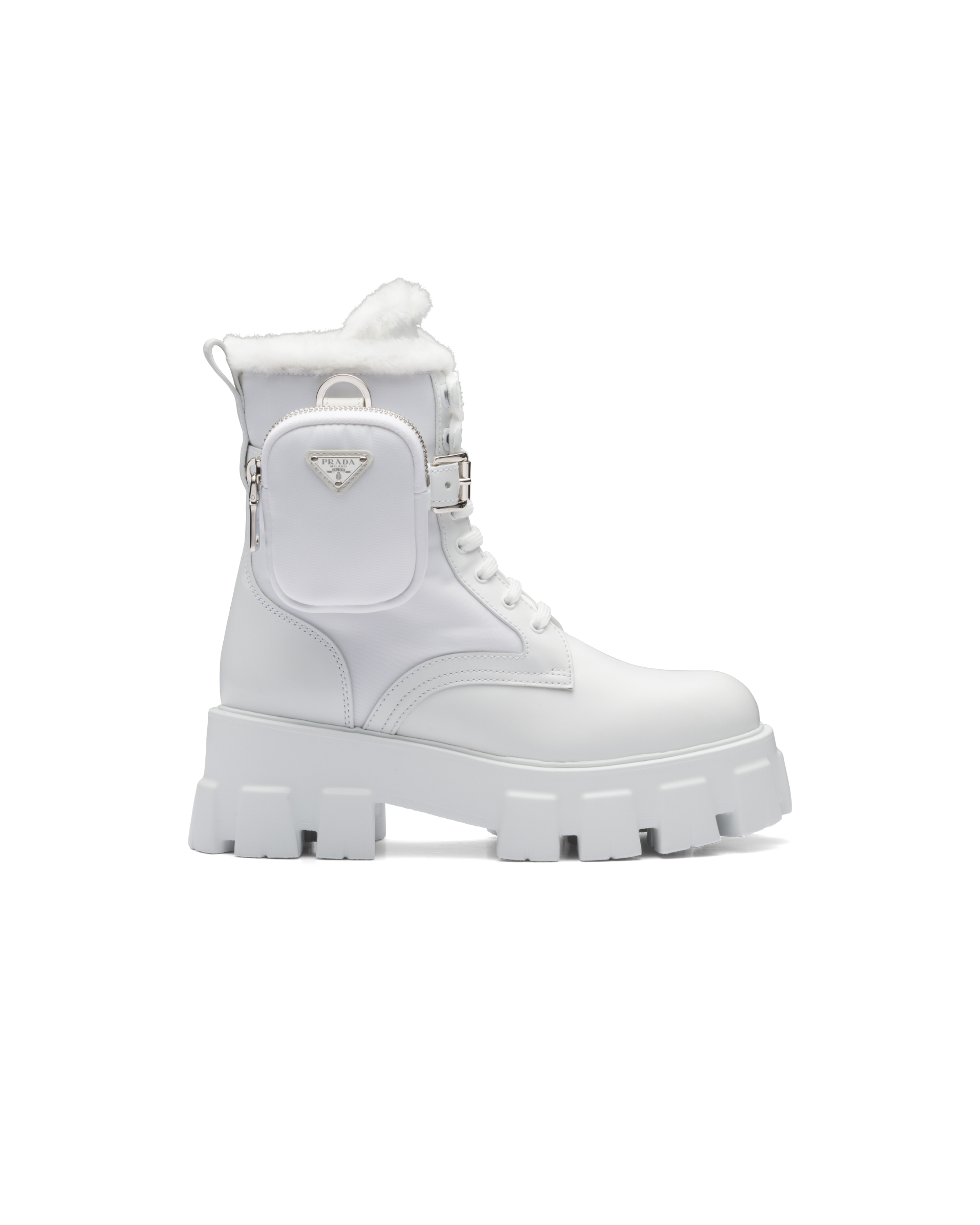 prada white booties