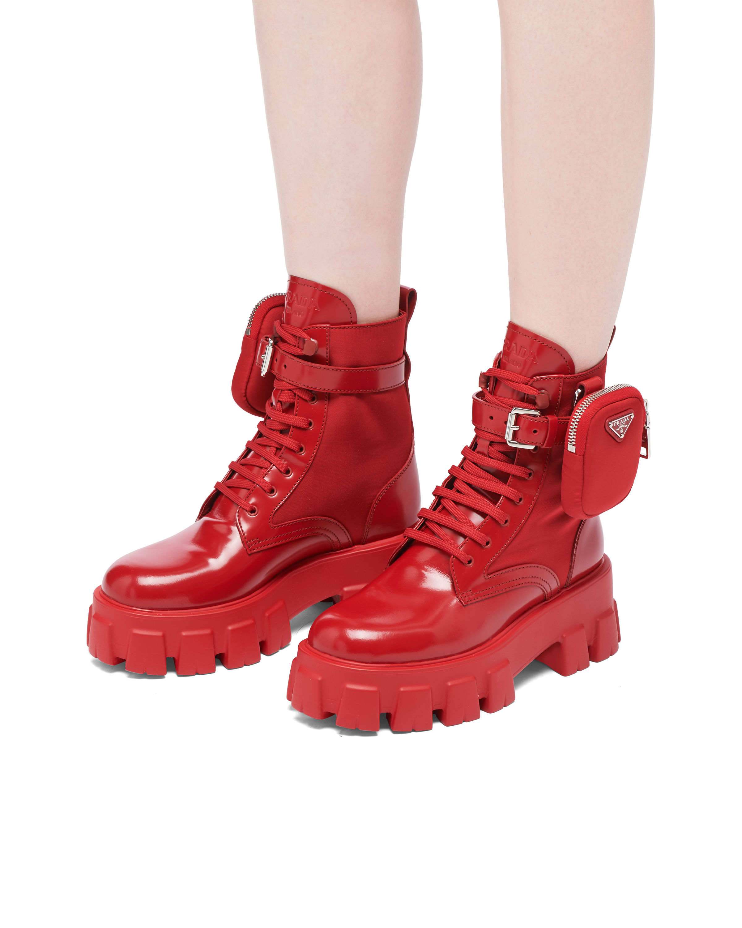 Prada red boots hotsell