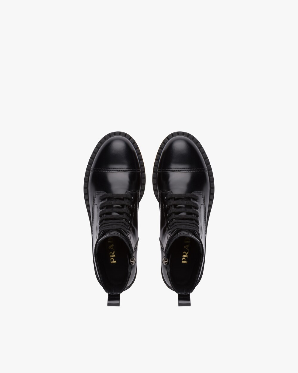 prada laced leather booties