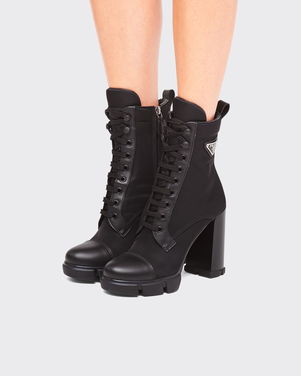 prada black leather booties