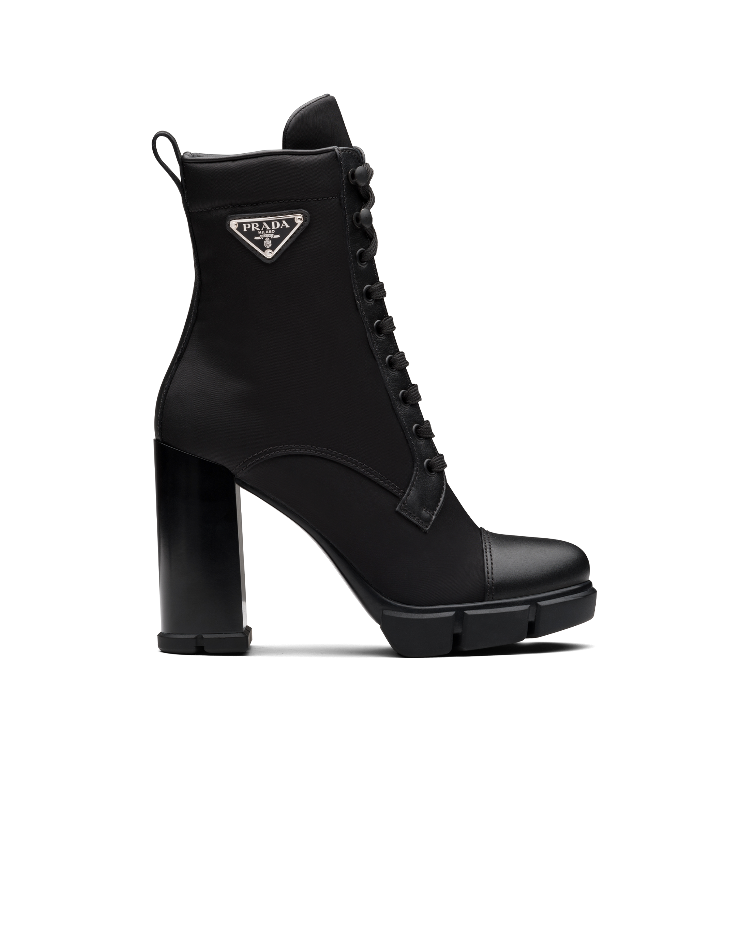 prada nylon leather boots